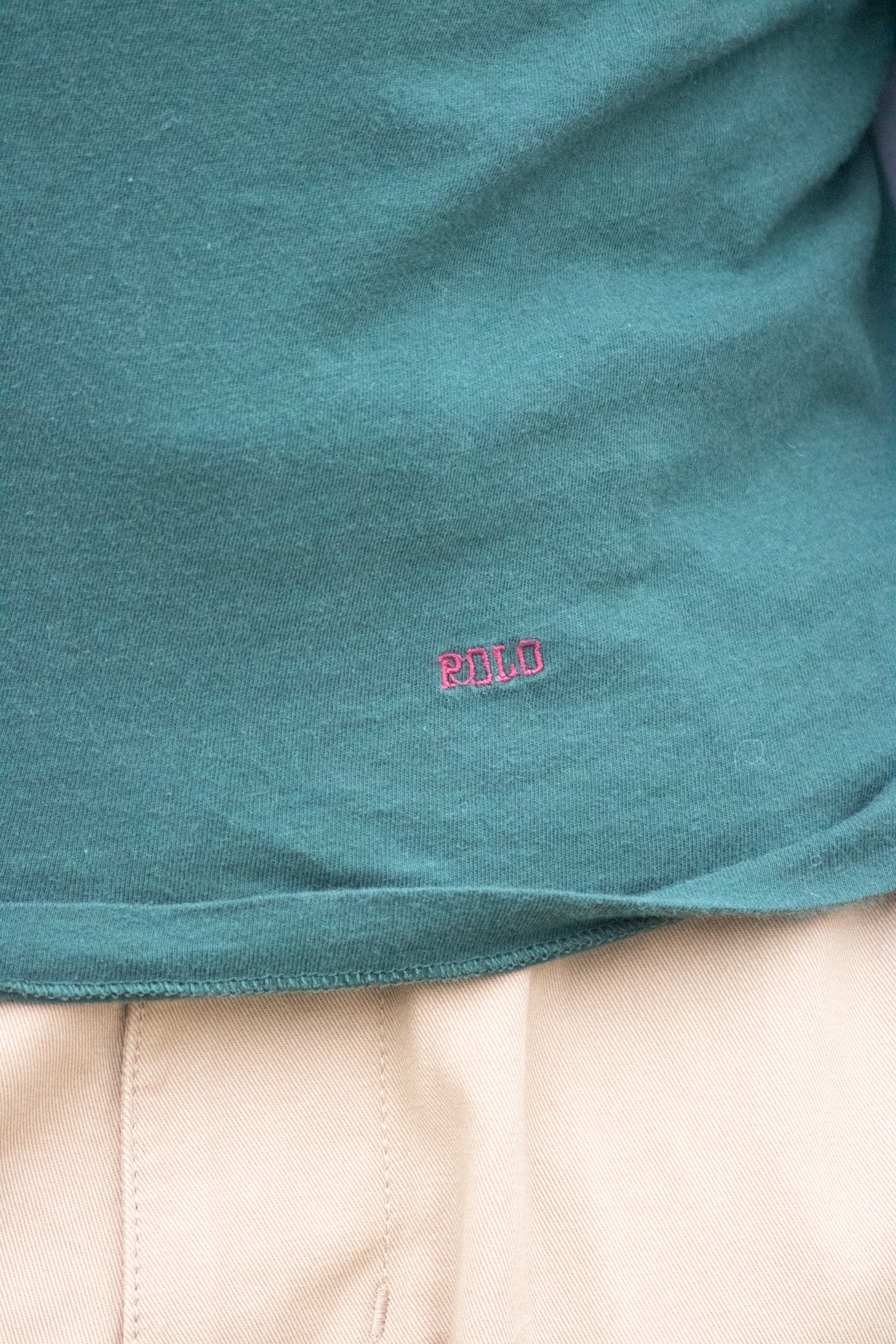 Polo by Ralph Lauren Crewneck Tee Shirt Embroidered with "Gilligan Log Homes Real Estate Big Bear Lake" logo