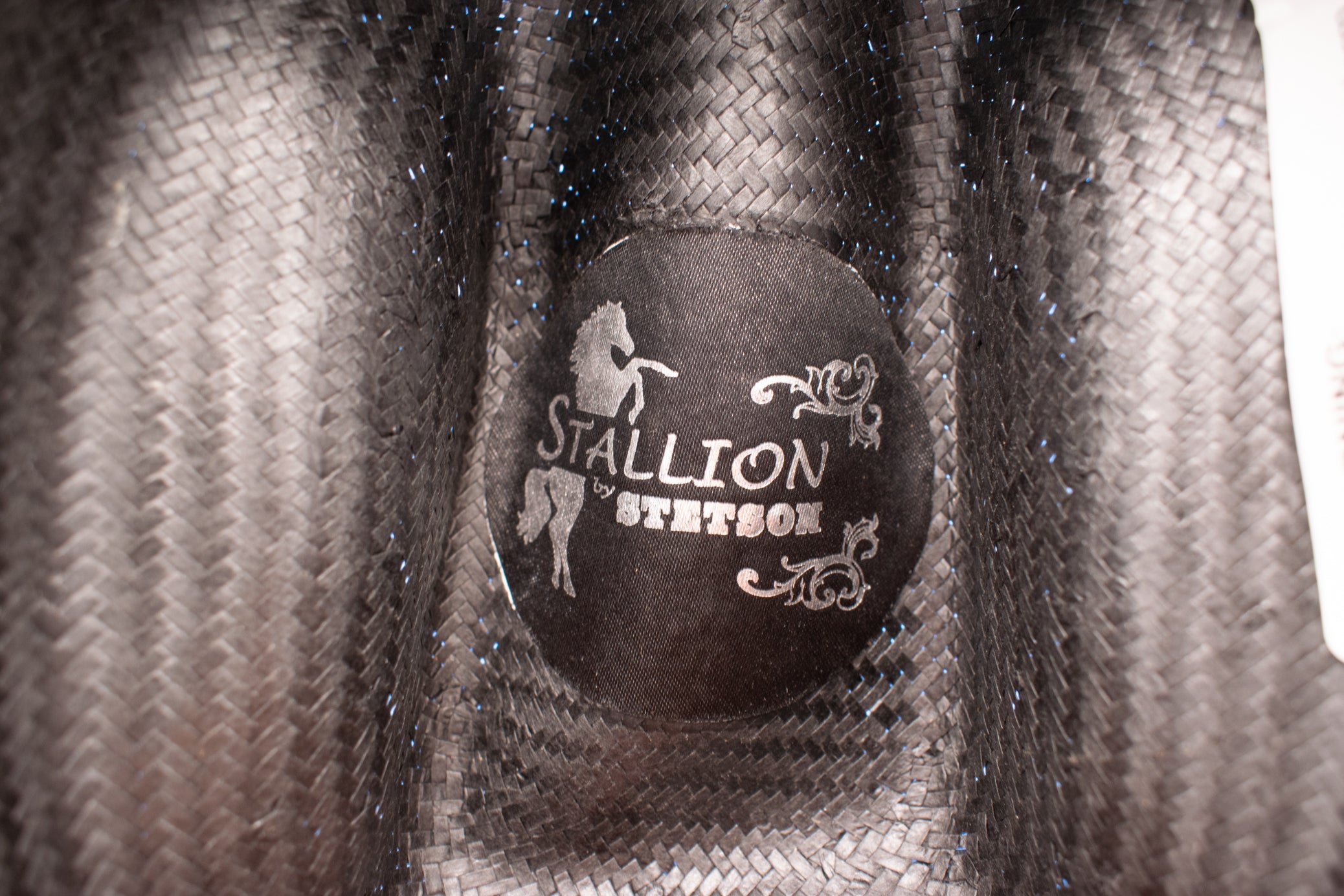 Stallion By Stetson Woven Straw Black Cowboy Hat size M