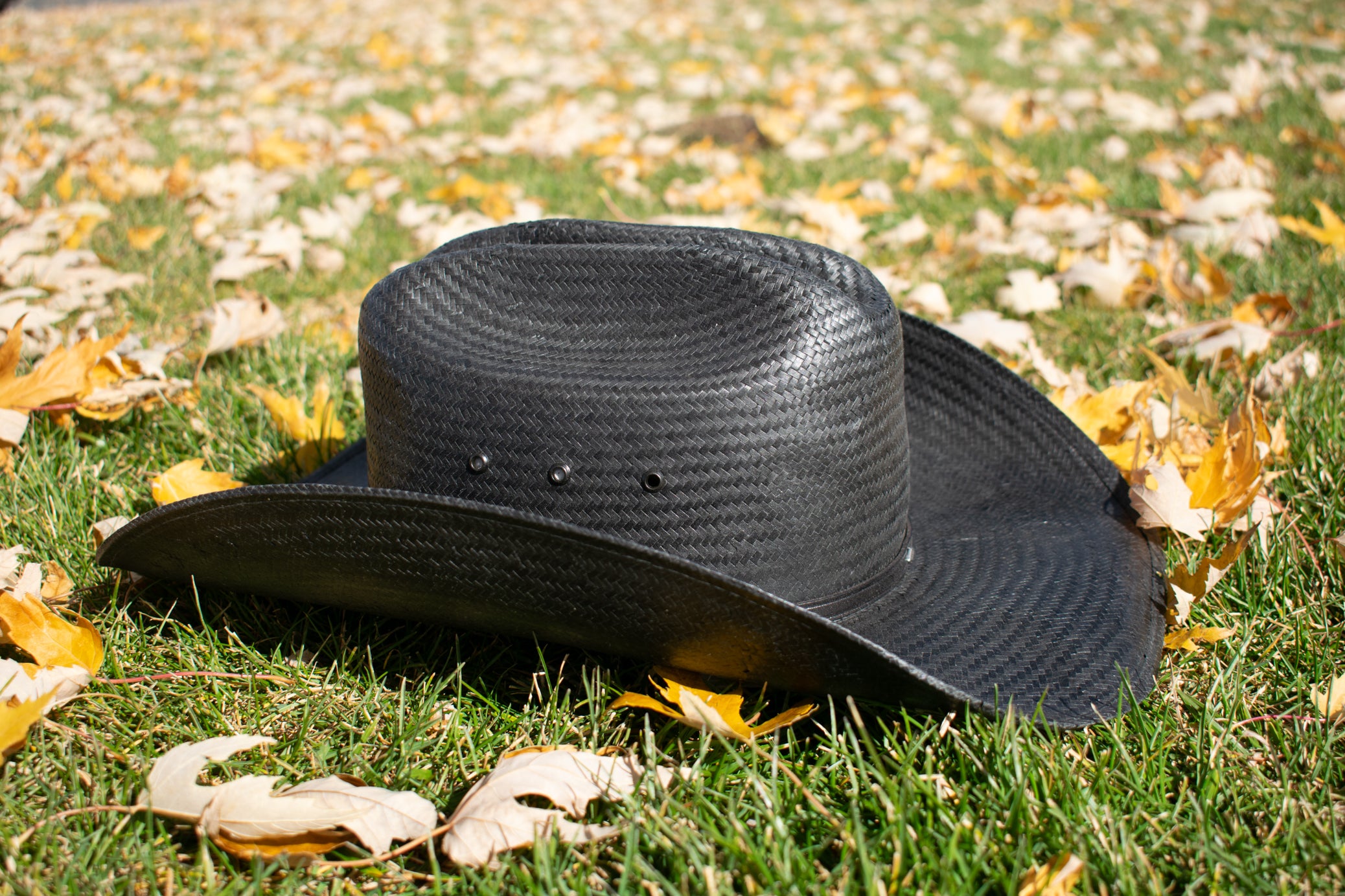 Stallion By Stetson Woven Straw Black Cowboy Hat size M