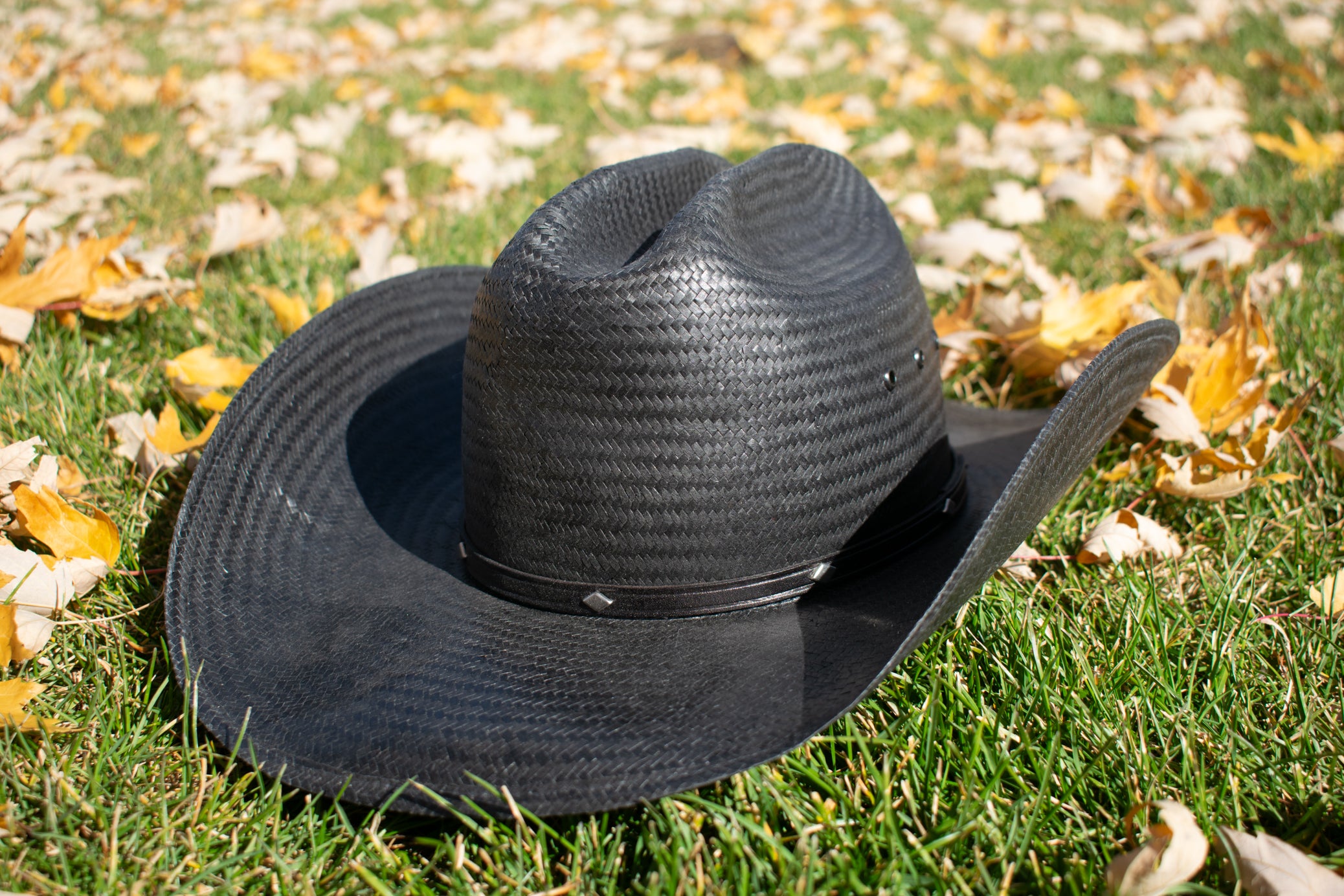 Stallion By Stetson Woven Straw Black Cowboy Hat size M