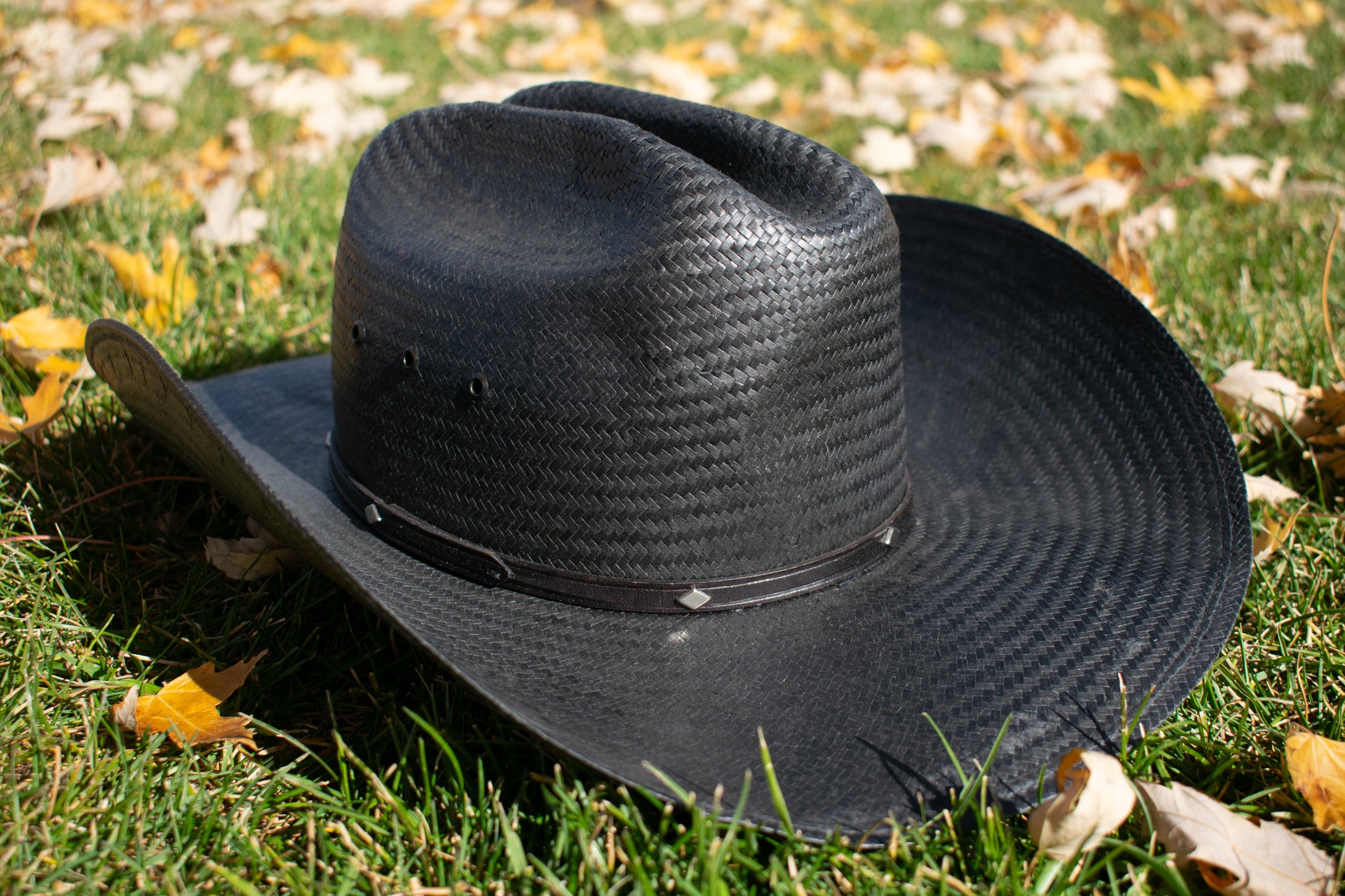 Stallion By Stetson Woven Straw Black Cowboy Hat size M