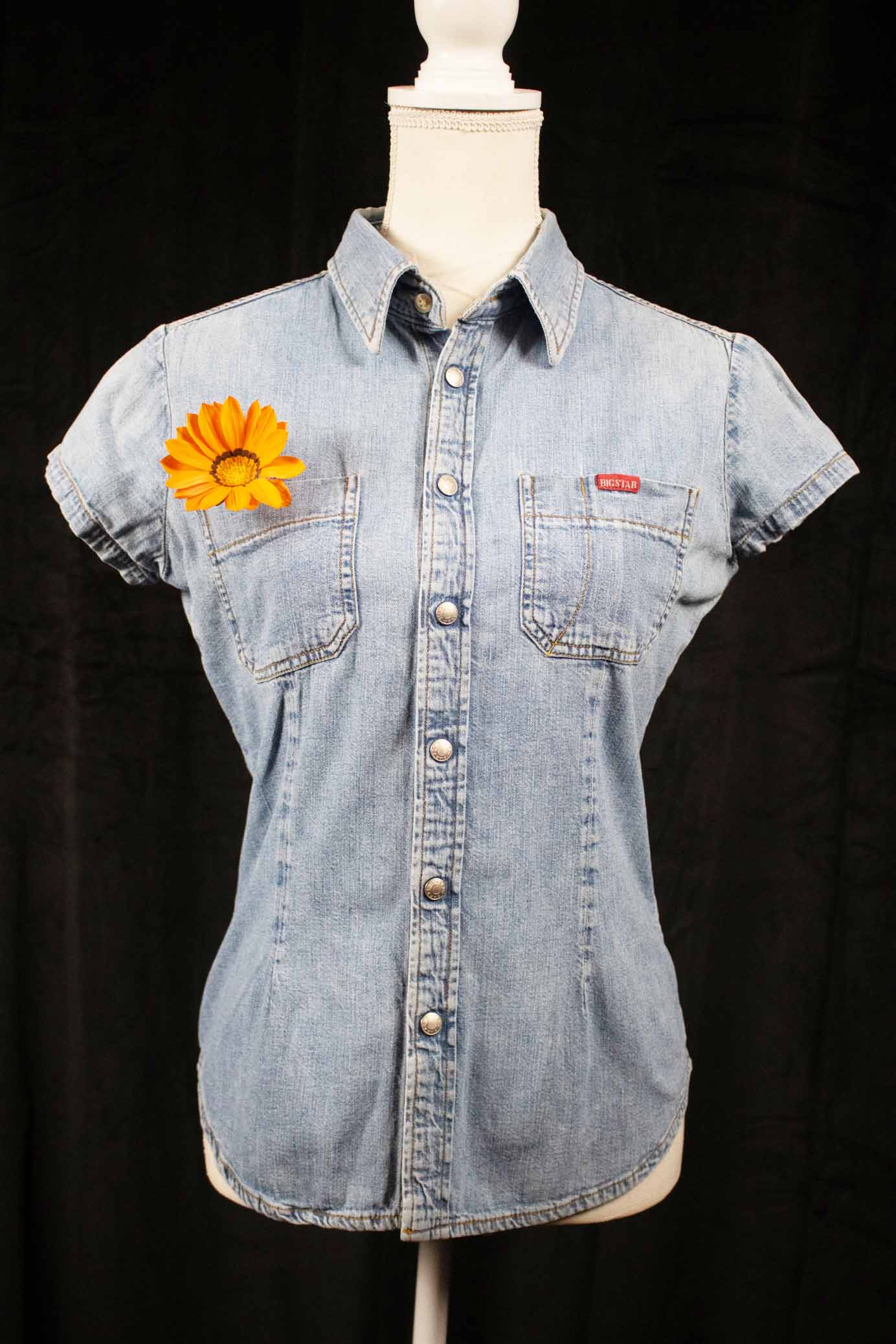Big Star Union Made Snap Top Denim Western Cowgirl Shirt