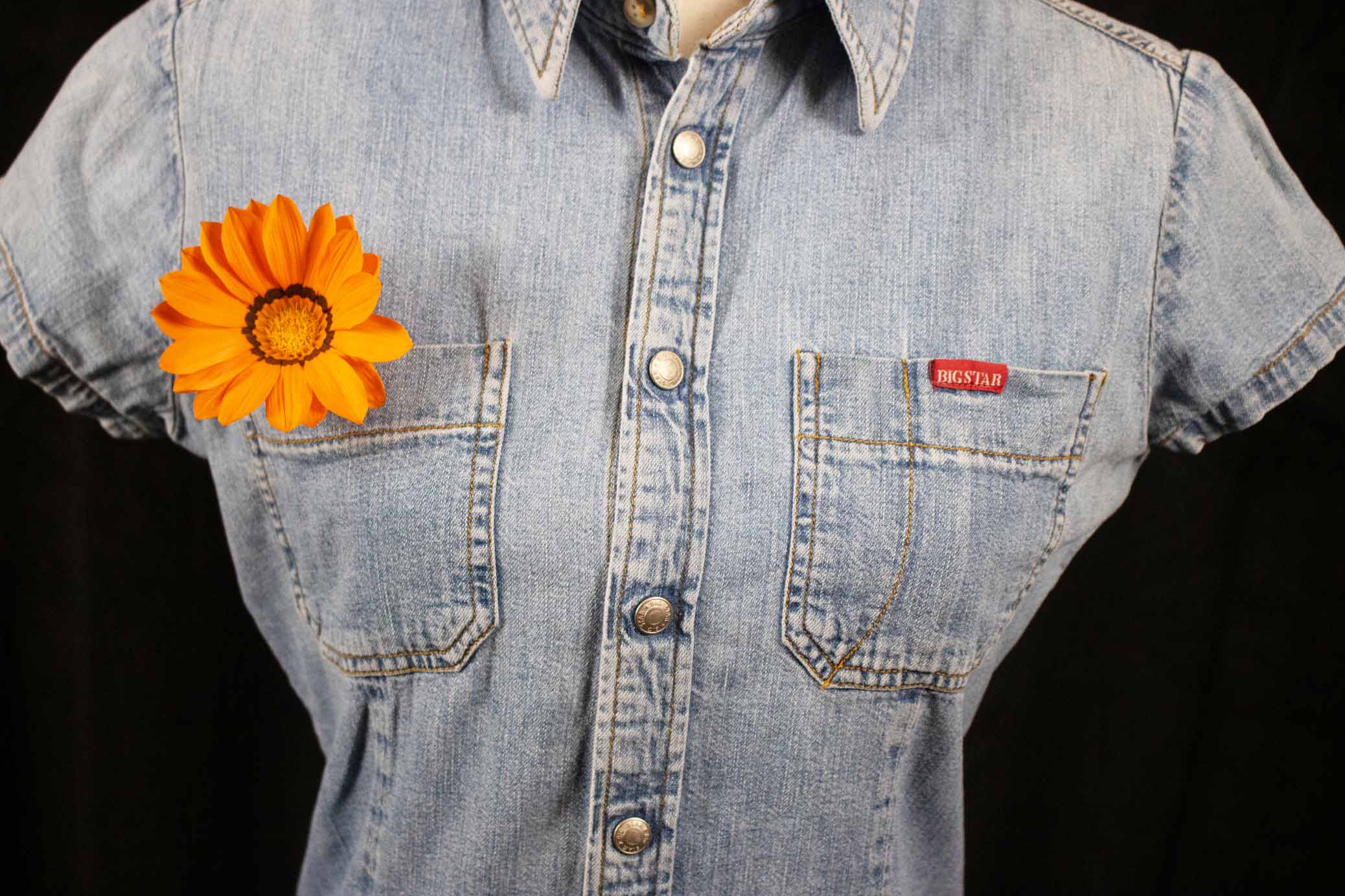 Big Star Union Made Snap Top Denim Western Cowgirl Shirt
