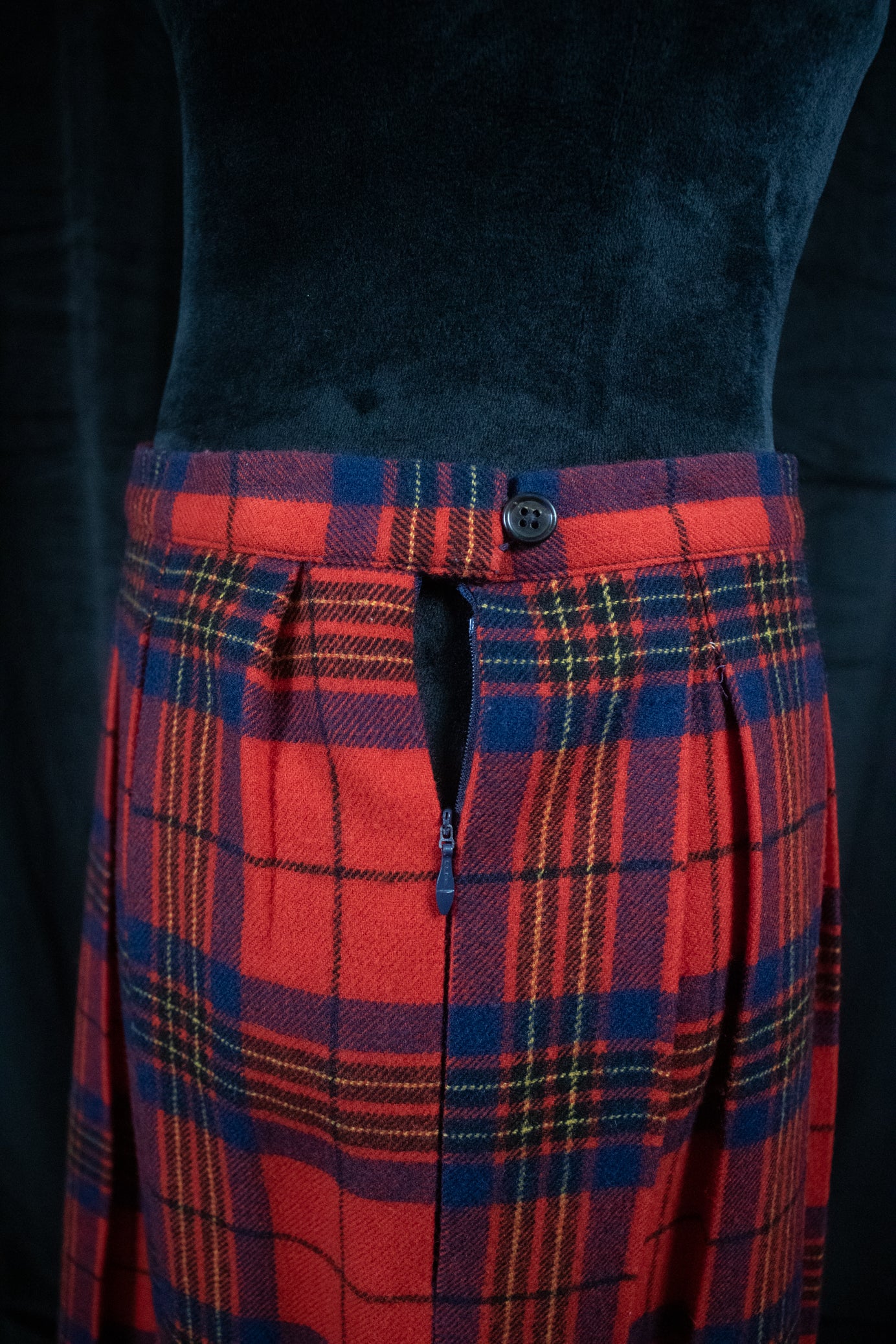 Pendleton Virgin Wool Red Plaid Midi Skirt Size 6