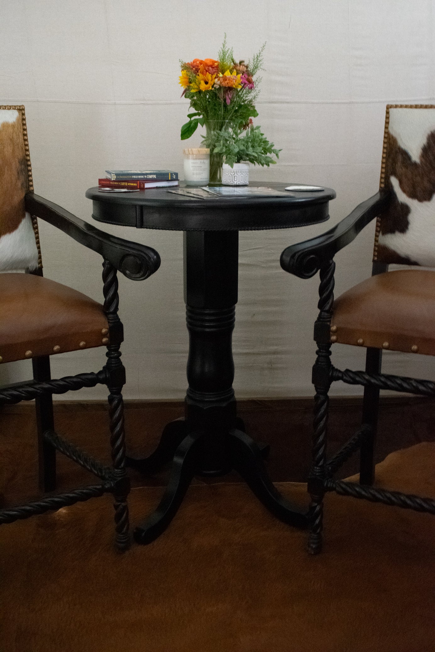 Traditional Black Pub Table