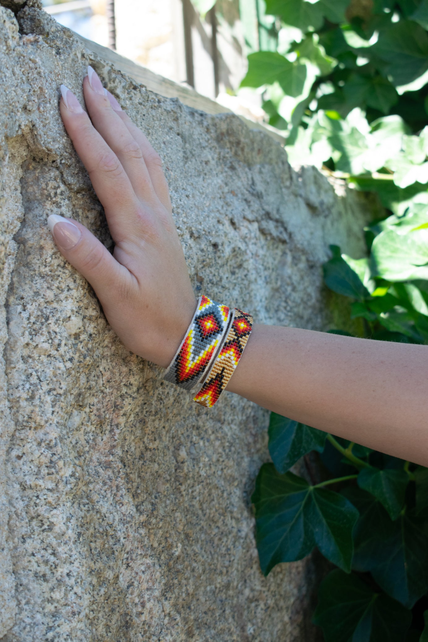 Navajo Hand Beaded Cuff Bracelet by Jackie Cleveland