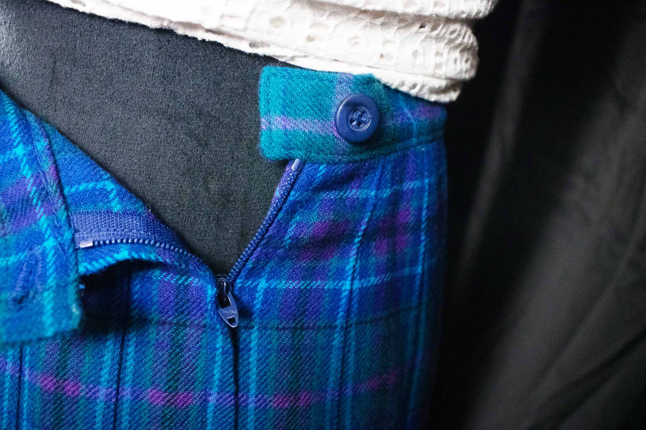 Pendleton Women's Teal Blue Purple Plaid Pleated Wool Skirt