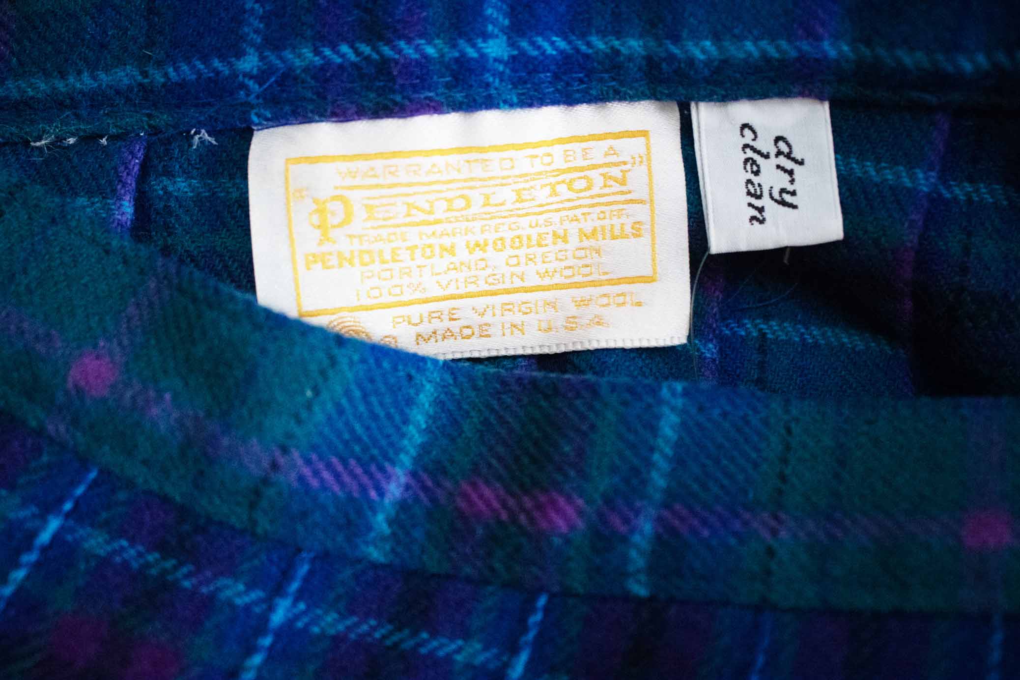 Pendleton Women's Teal Blue Purple Plaid Pleated Wool Skirt