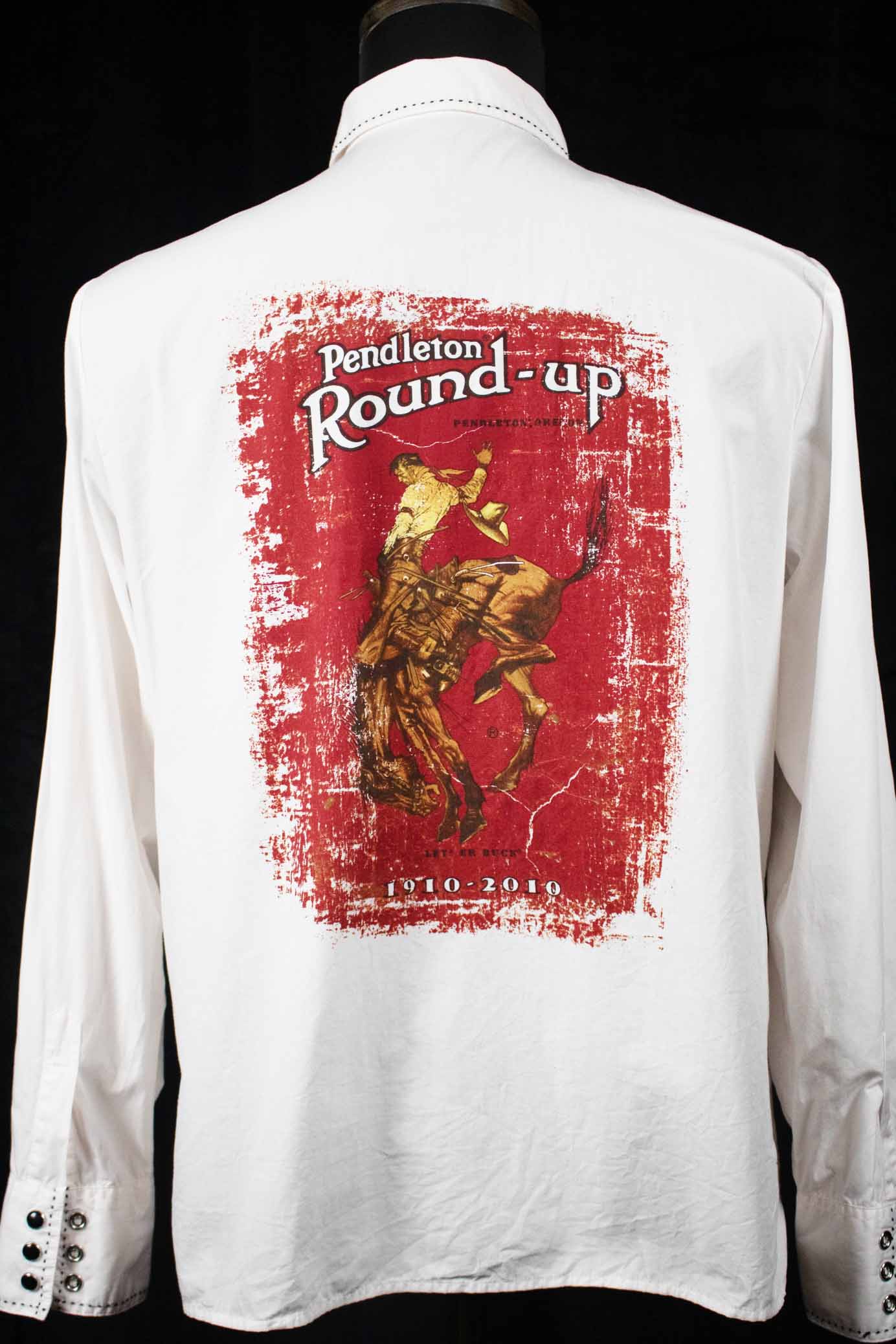 Pendleton White Round Up Long Sleeve Snap Button up Size L