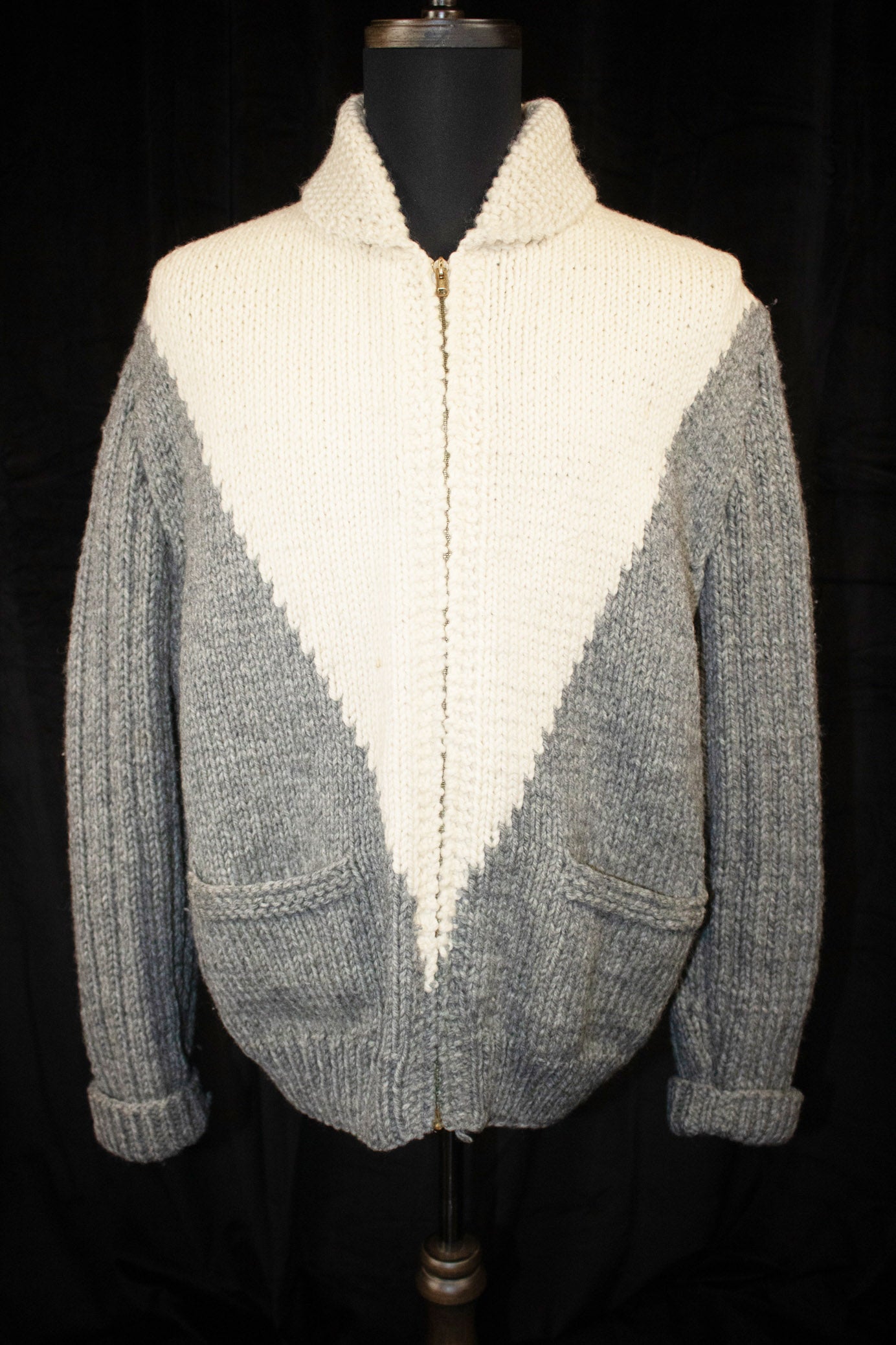 Rare Vintage 50's Rockabilly Cowichan Race Car Sweater Cardigan