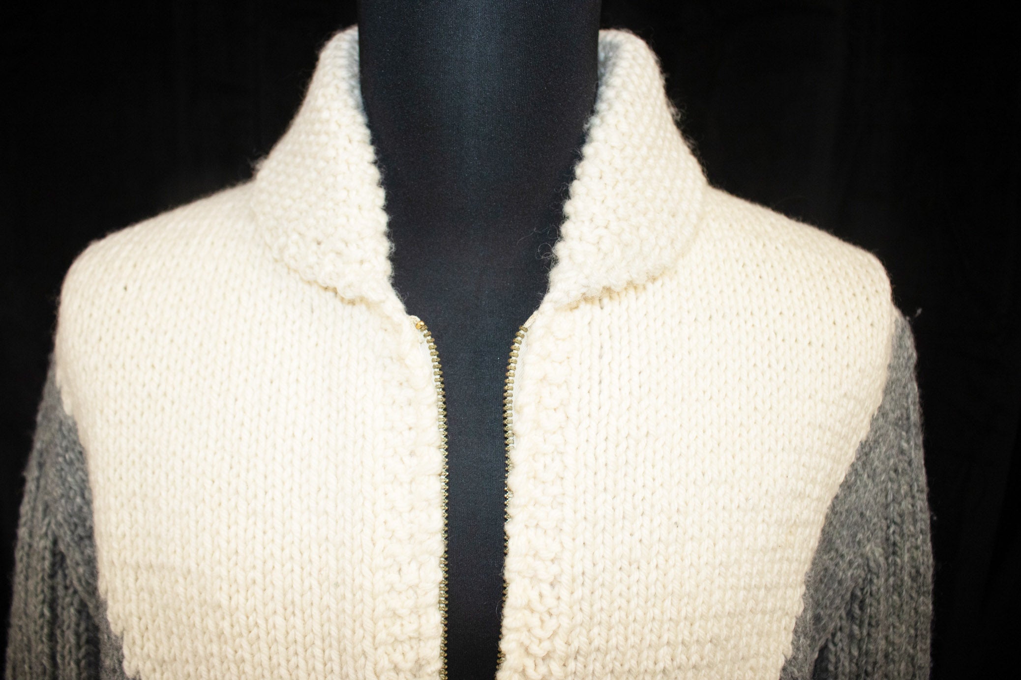 Rare Vintage 50's Rockabilly Cowichan Race Car Sweater Cardigan