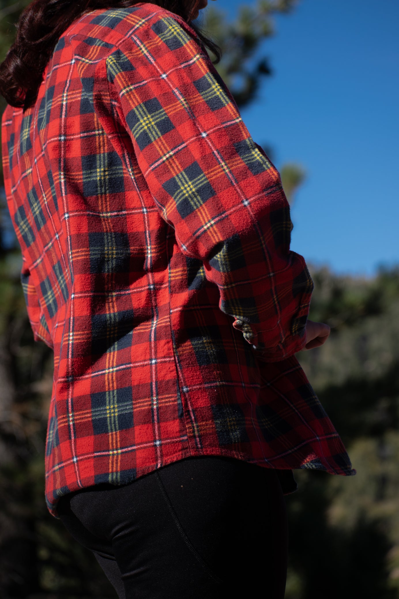 Woodman Red Black and Green Plaid Flannel