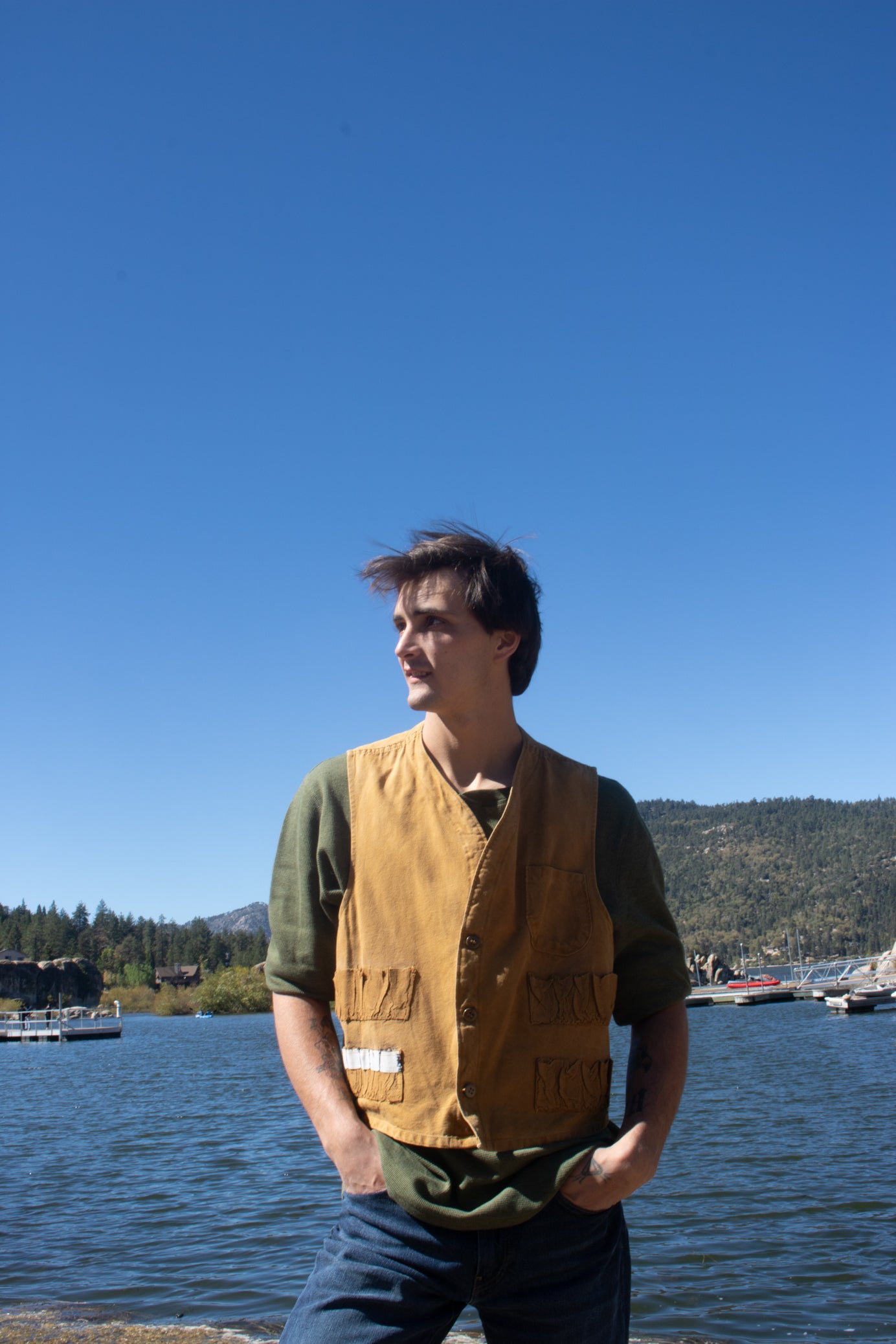 Men's Vintage Stream and Field Duck Hunting Vest – Brown (Size L)