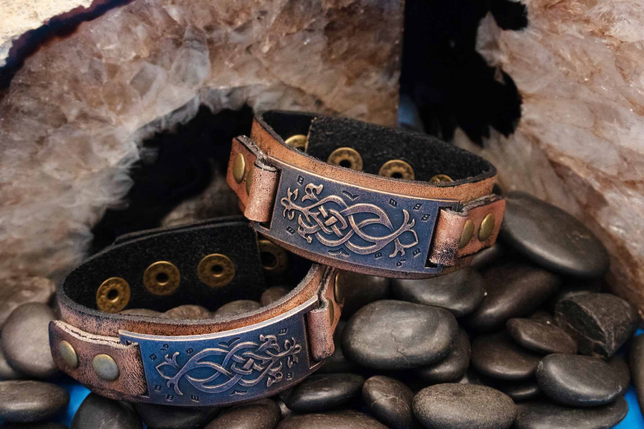 Celtic Knot Viking Leather Bracelet