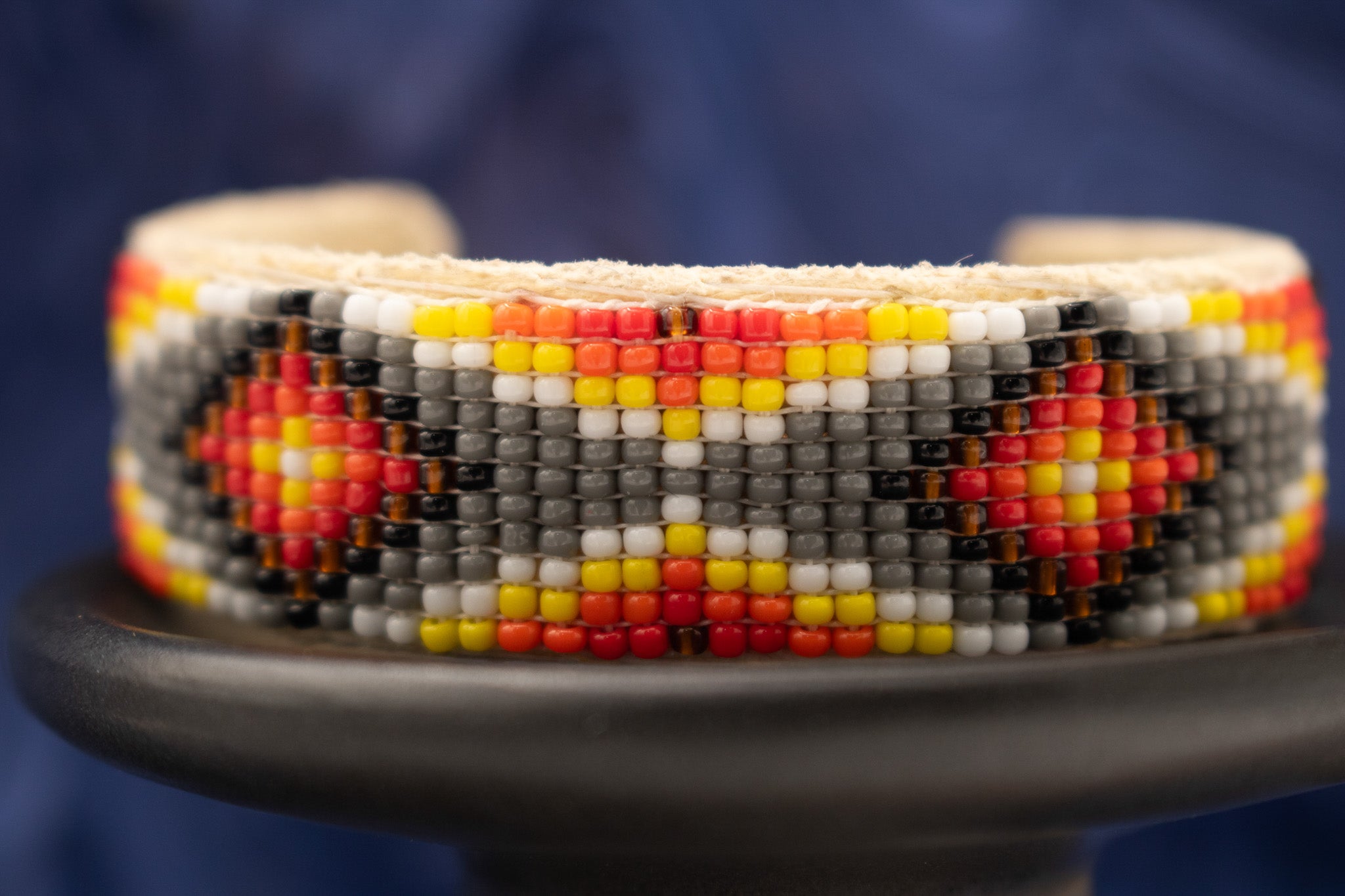 Navajo Hand Beaded Cuff Bracelet by Jackie Cleveland
