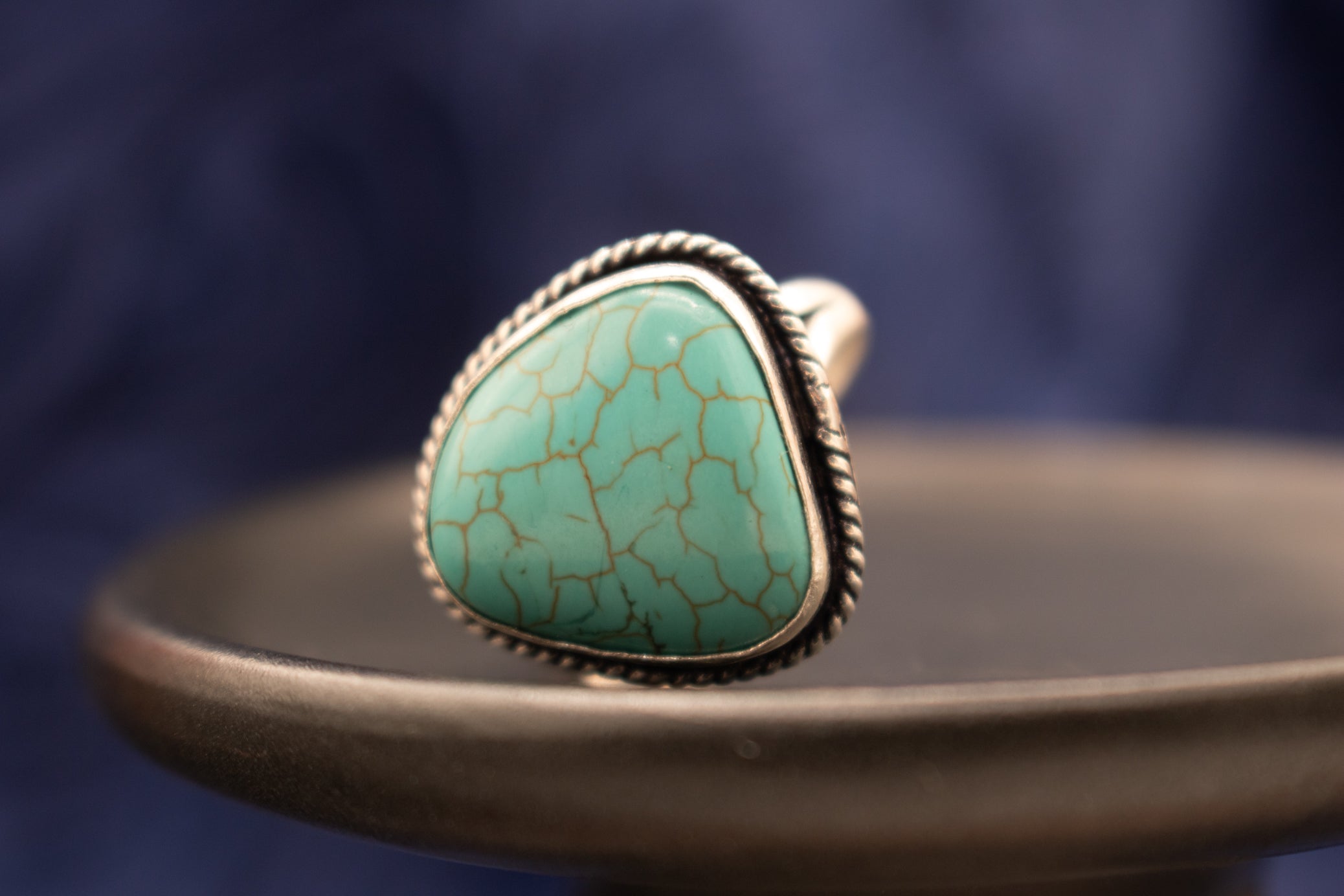 Raw Turquoise Ring Sterling Silver Size 9