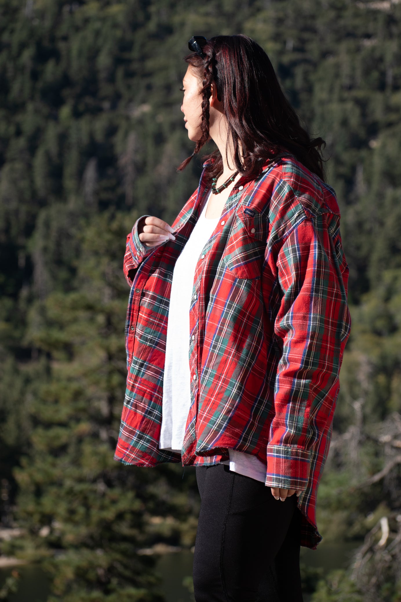 Wrangler Red, Blue, and Green Cotton Flannel Size Large