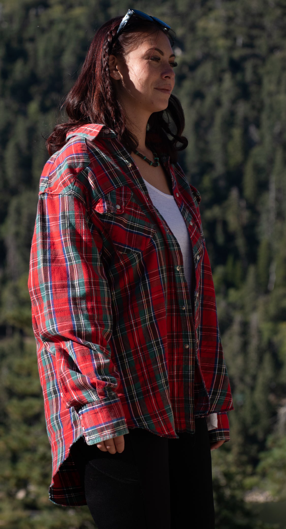 Wrangler Red, Blue, and Green Cotton Flannel Size Large