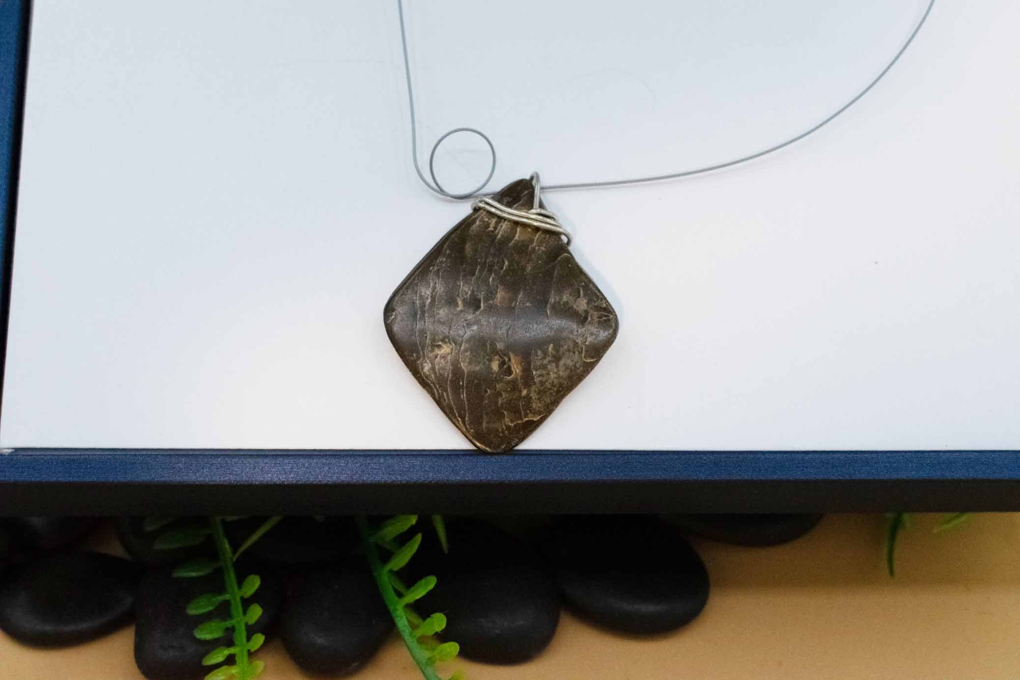 Abalone Shell with Infinity Spiral On a Choker String