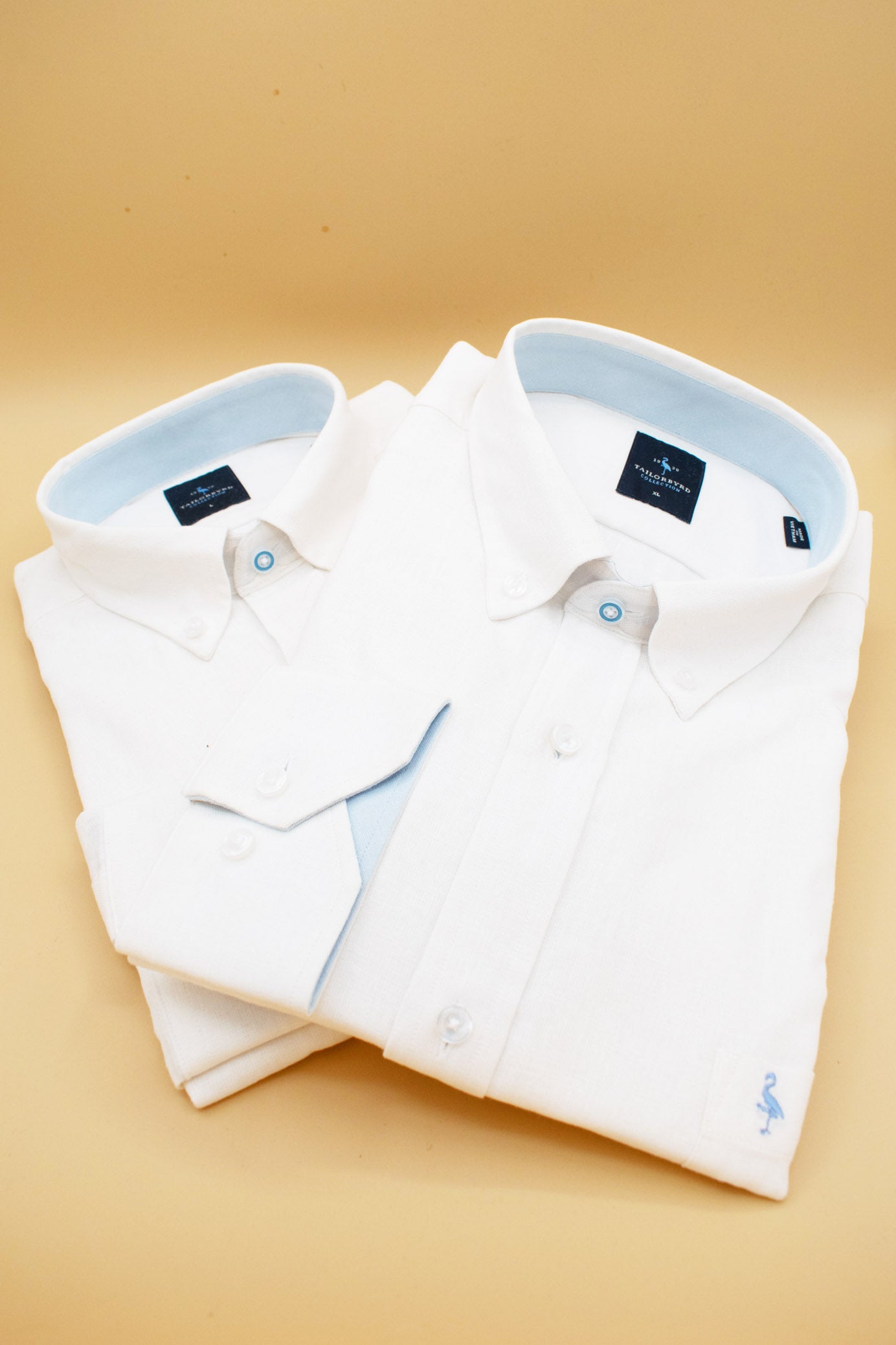 TAILORBYRD Linen Blend Long Sleeve Shirt Color White.