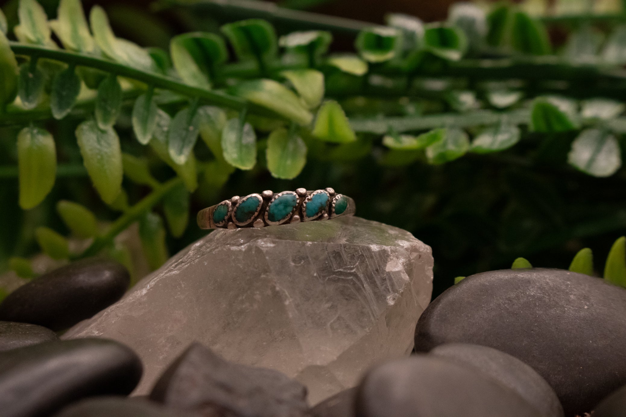Vintage Navajo Turquoise Gemstone Ring Size 9