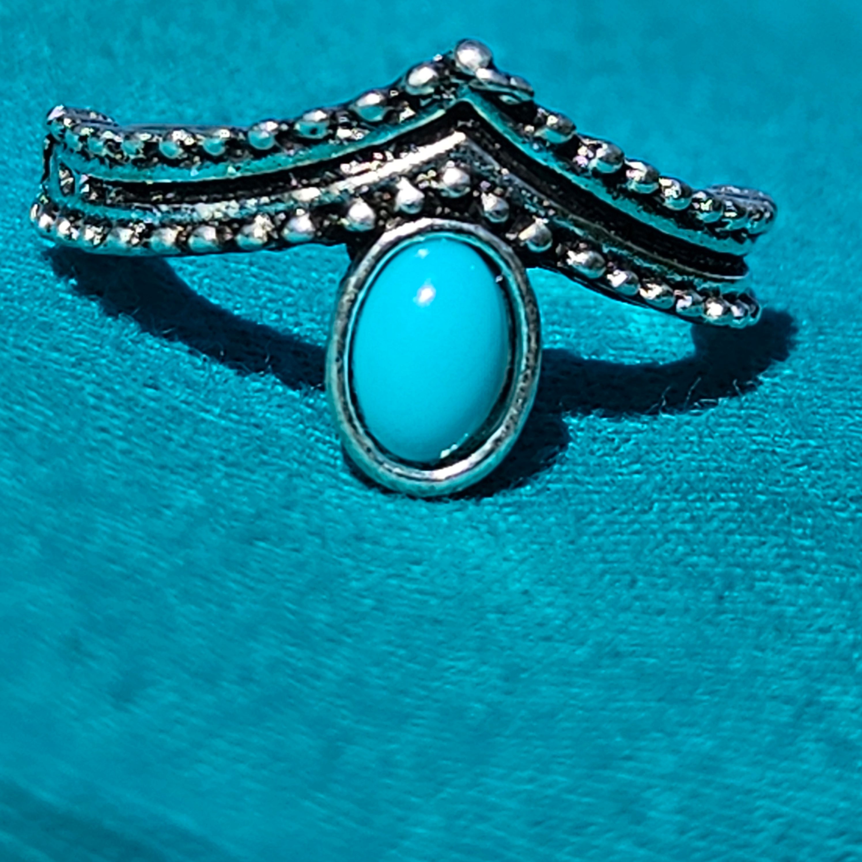 Blue Fashion Faux Turquoise Ring Size 5.5