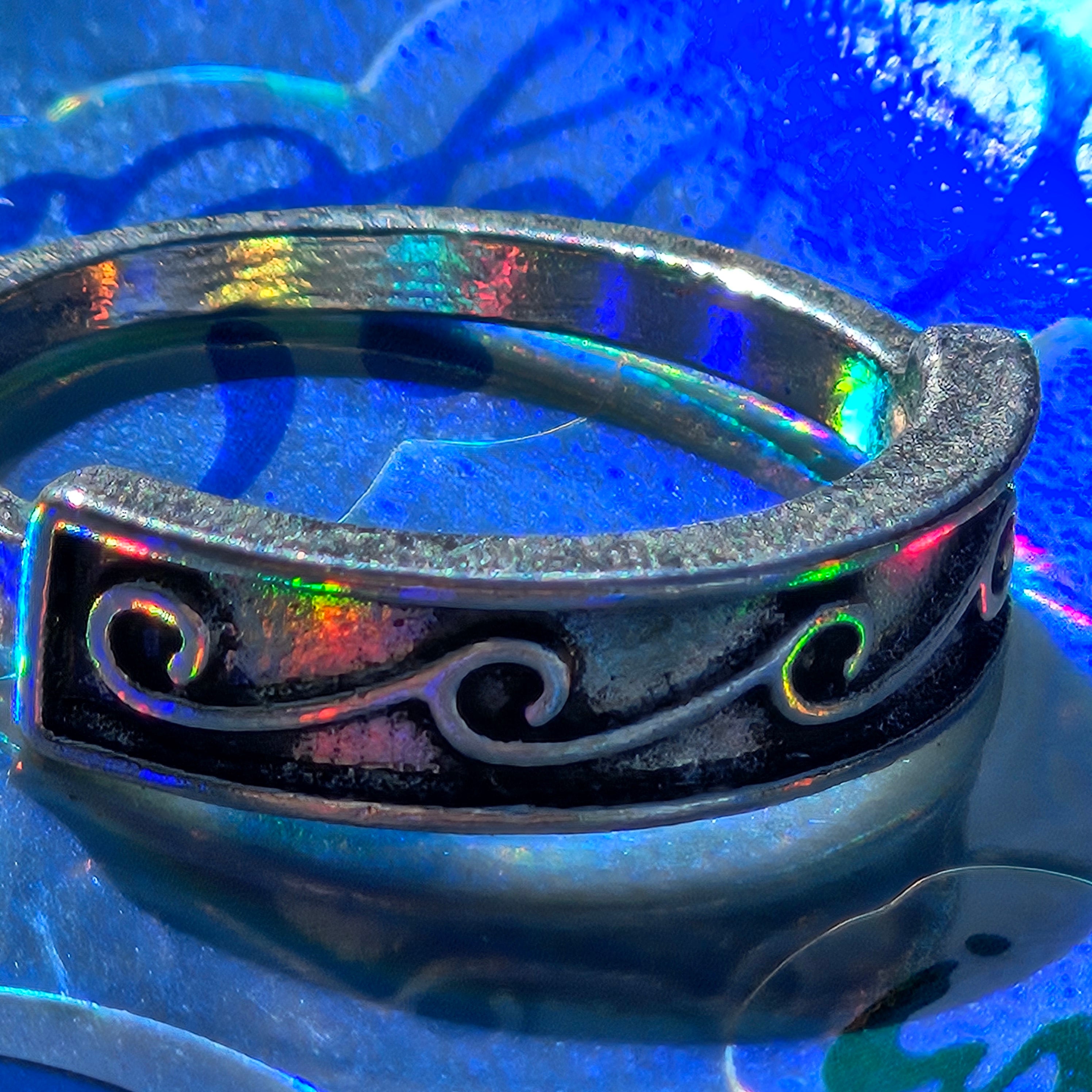 Wave Sliver-plated Band Ring Size 6.5
