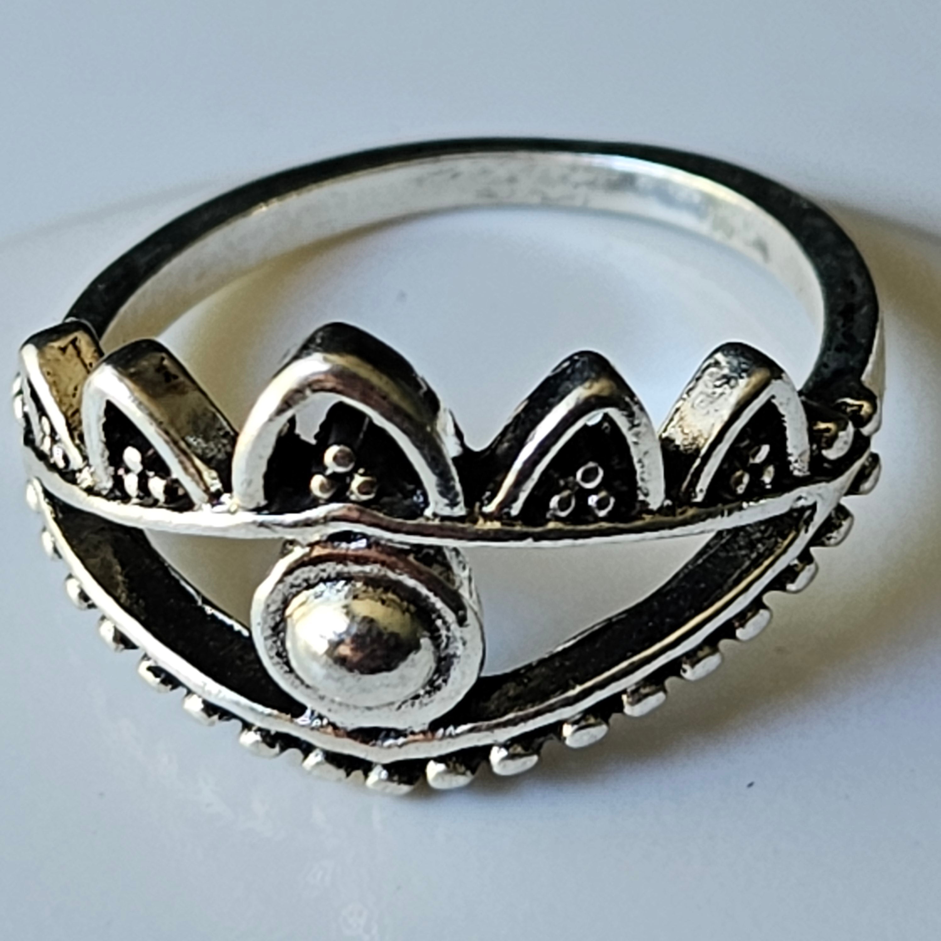 All Seeing Eye Alloy Plated Silver Plated Alloy Ring Size 7.5
