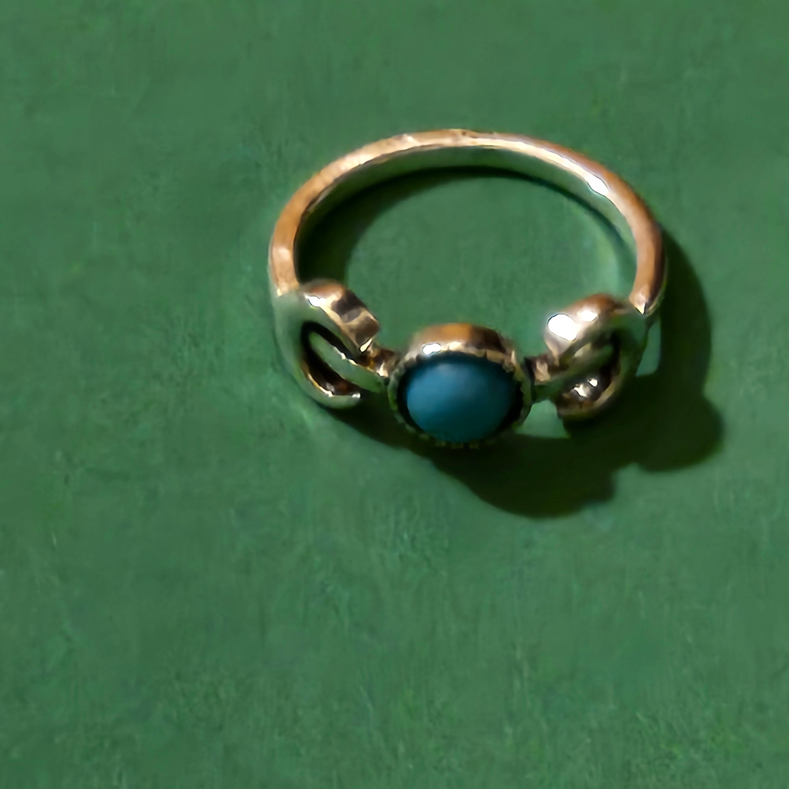 Western Faux Turquoise Ring Size 7.5