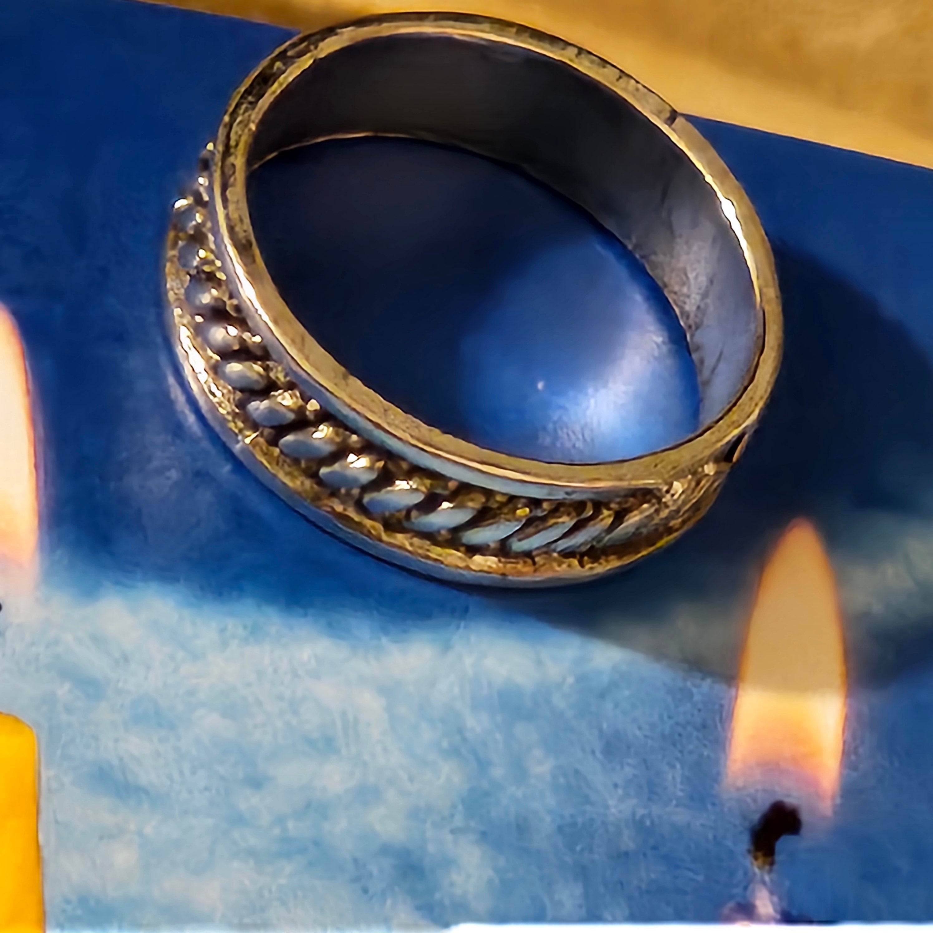 Braided Silver Alloy-Plated Band Ring Size 6