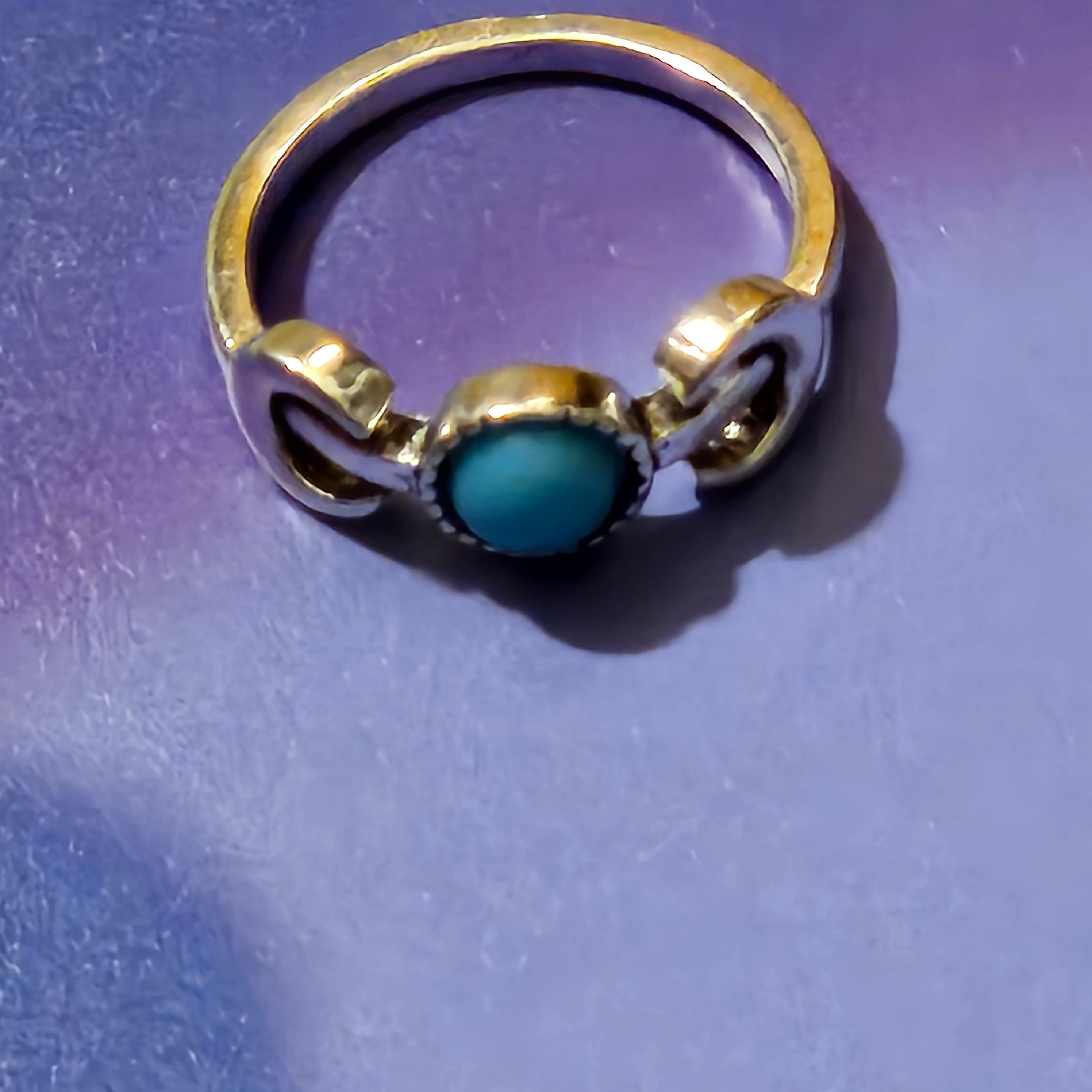 Western Faux Turquoise Ring Size 7.5