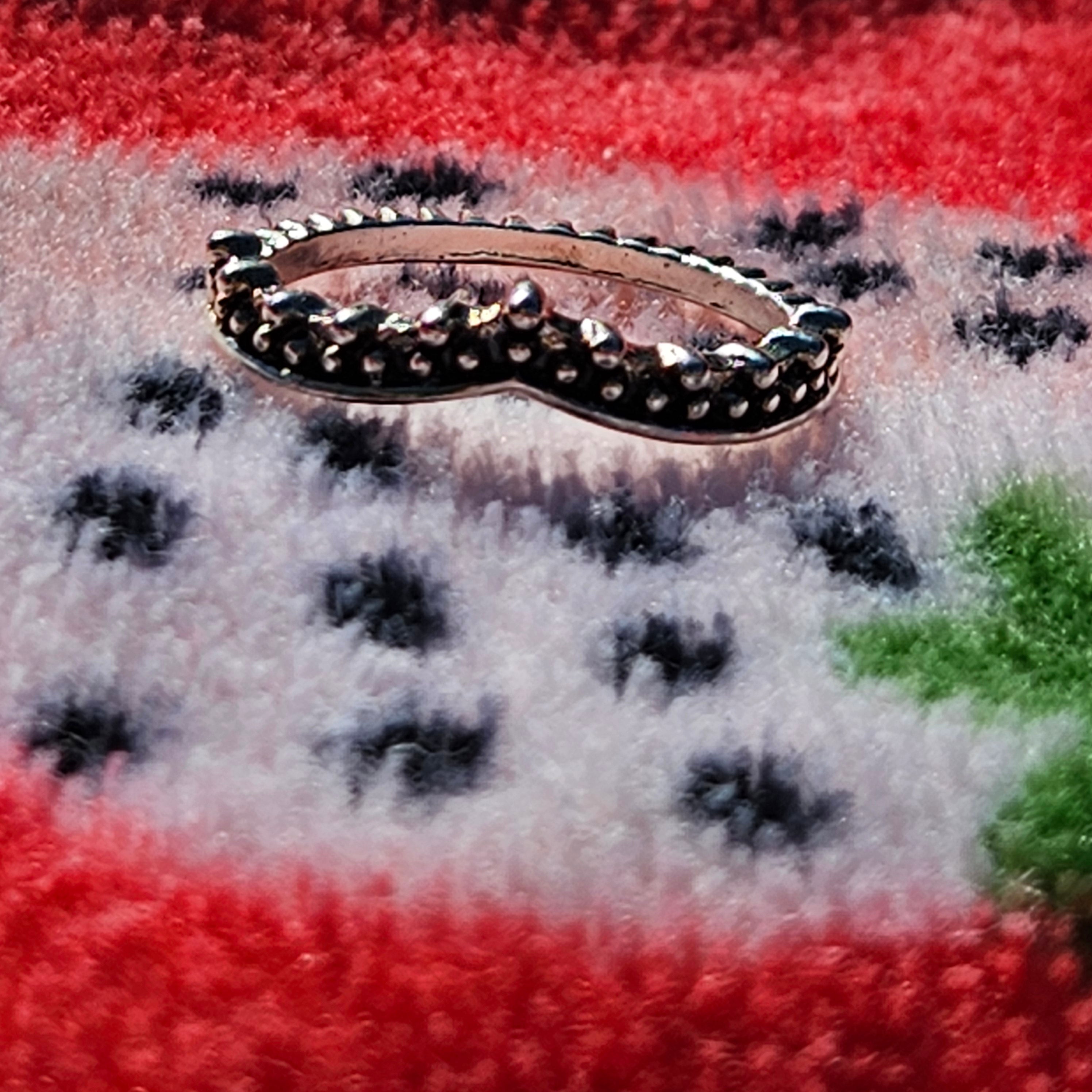 Tiara Design Alloy Plated Silver Ring Size 7