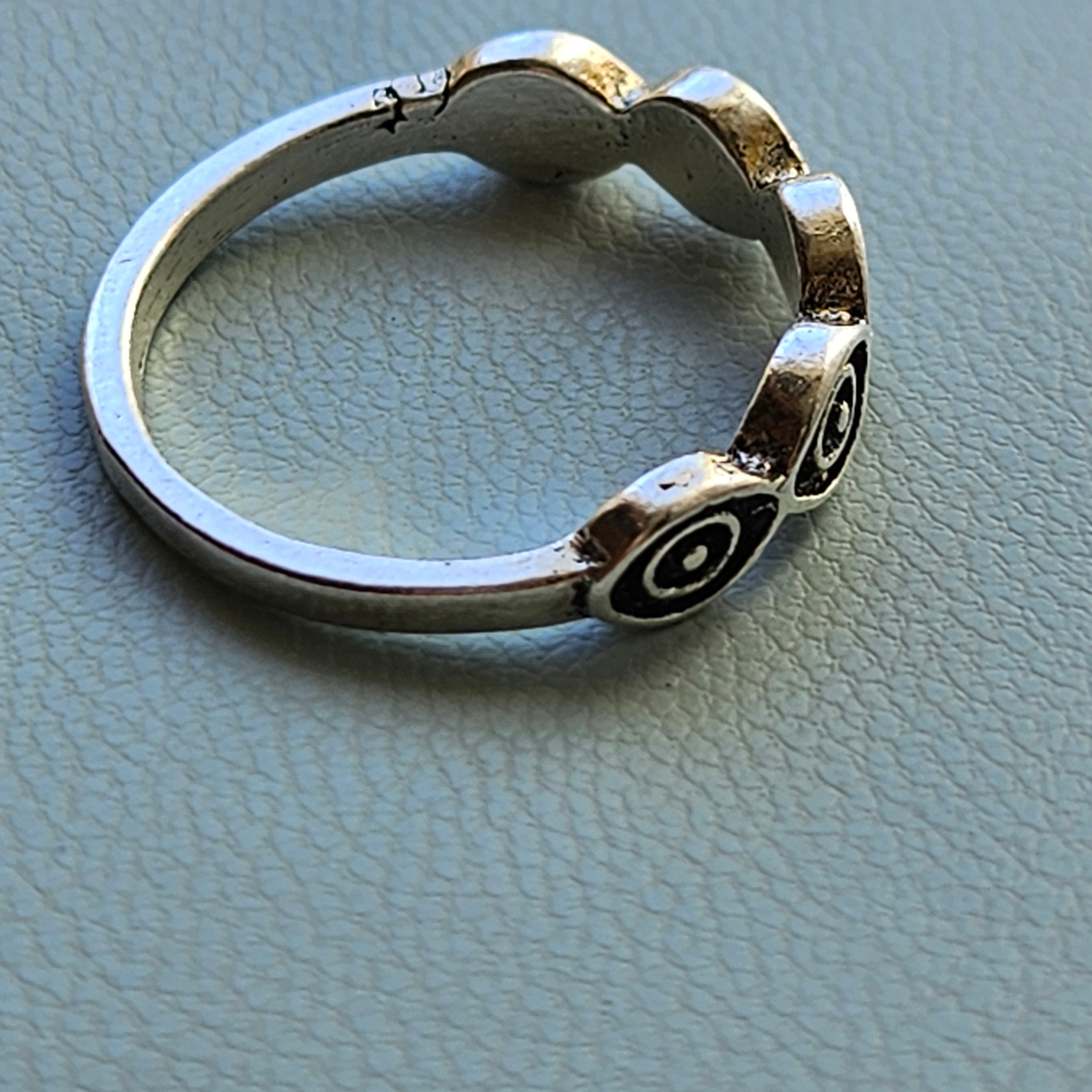 Alloy Plated Silver Evil Eye Ring Size 6.5
