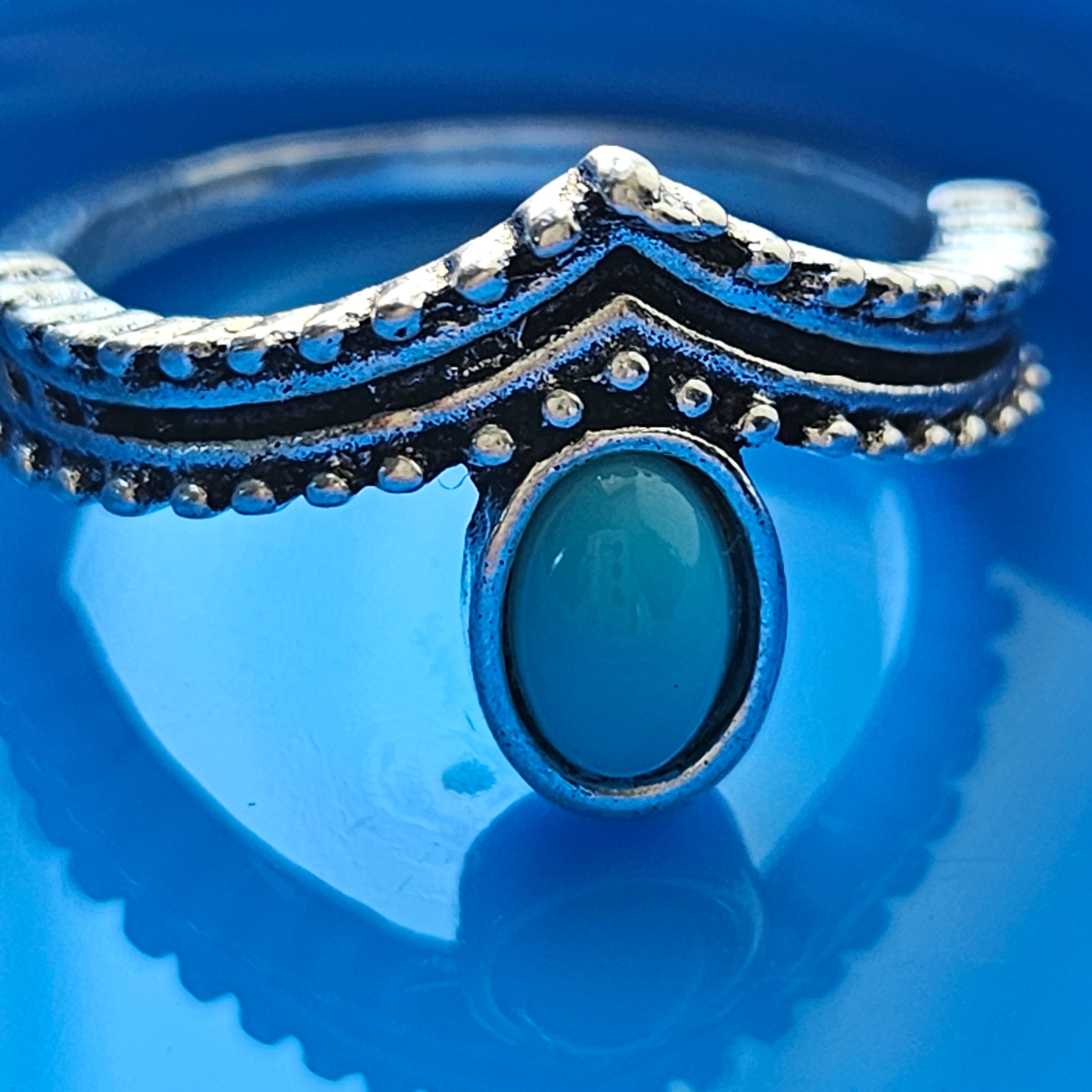 Blue Fashion Faux Turquoise Ring Size 5.5