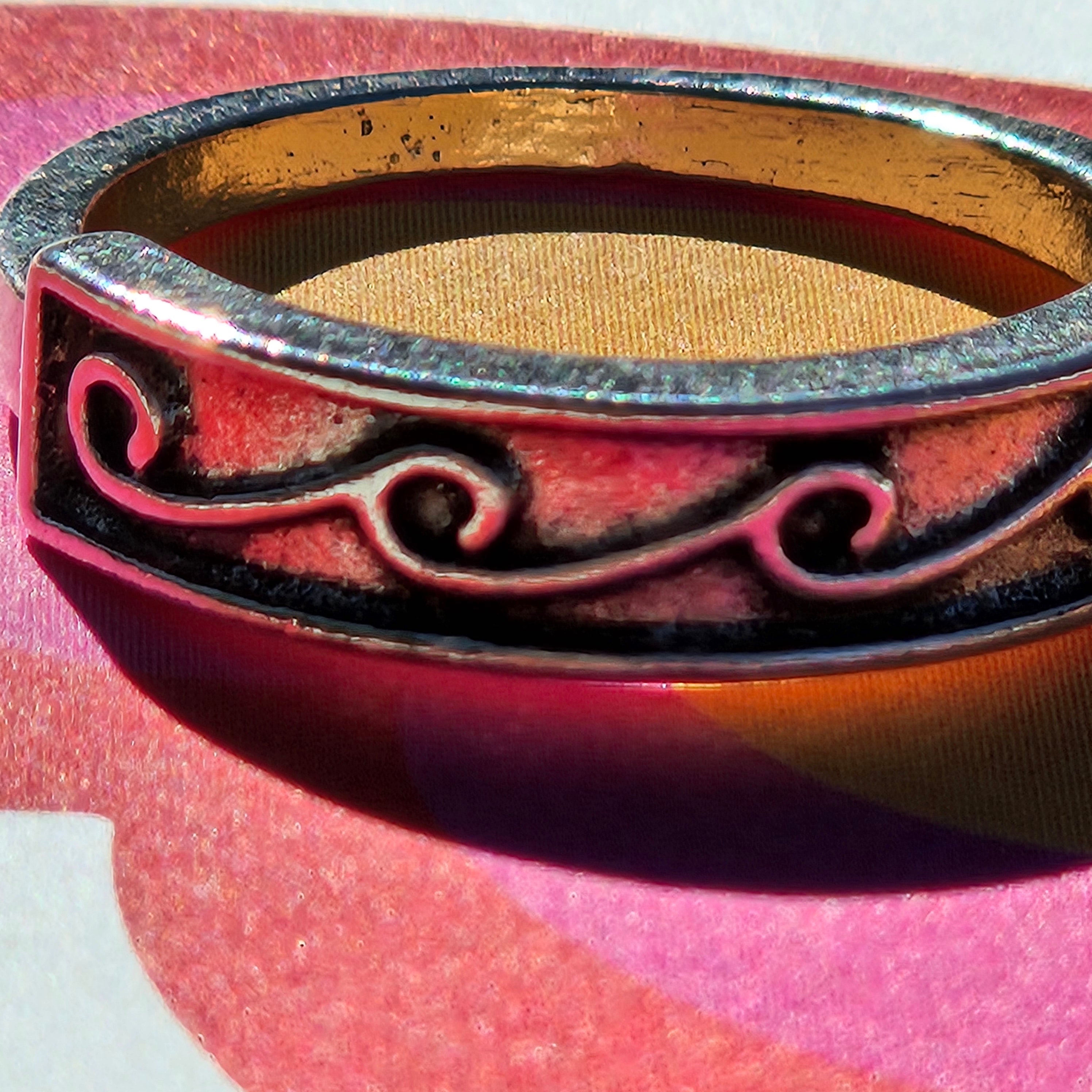 Wave Sliver-plated Band Ring Size 6.5