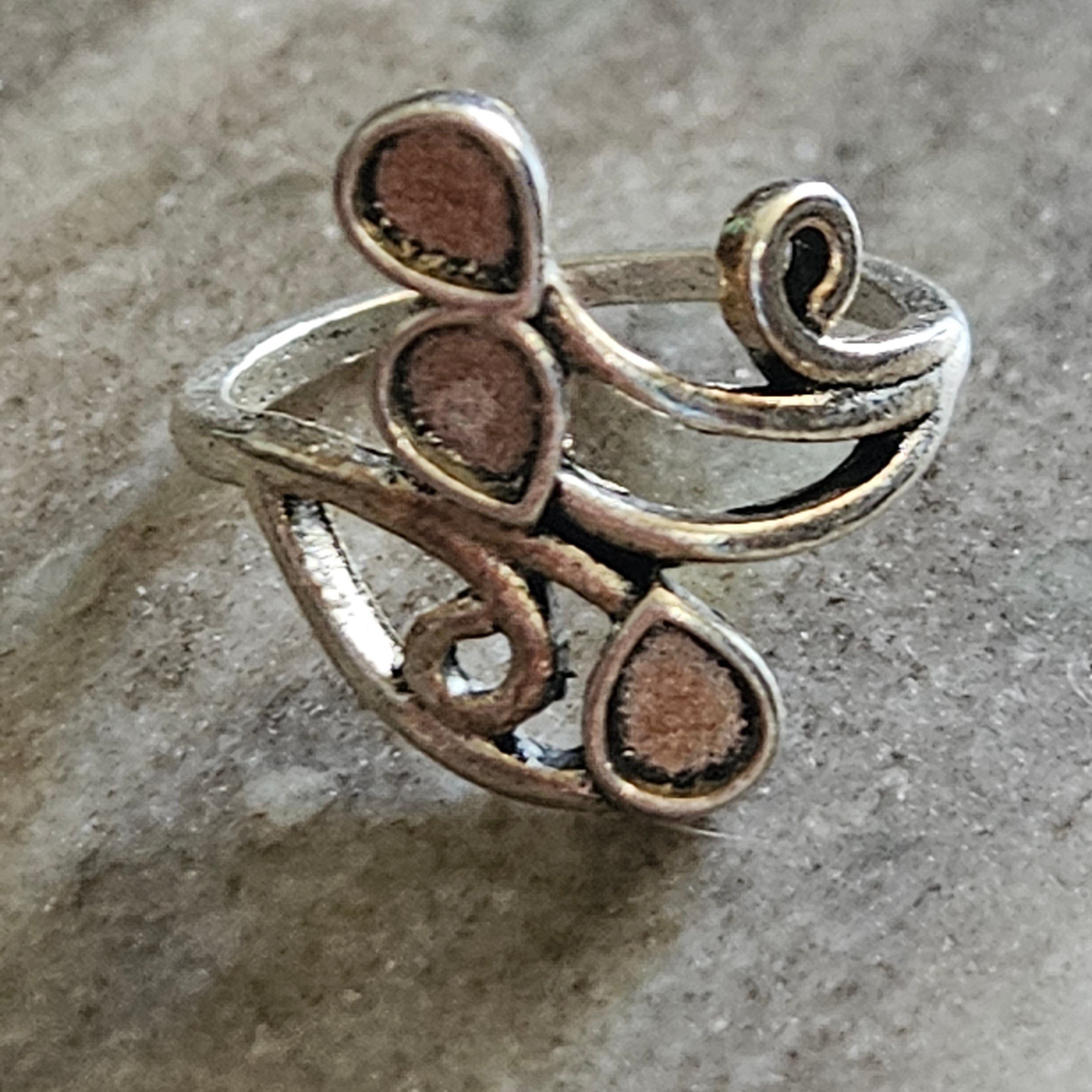 Beautiful Boho Alloy Silver Plated Ring Size 6