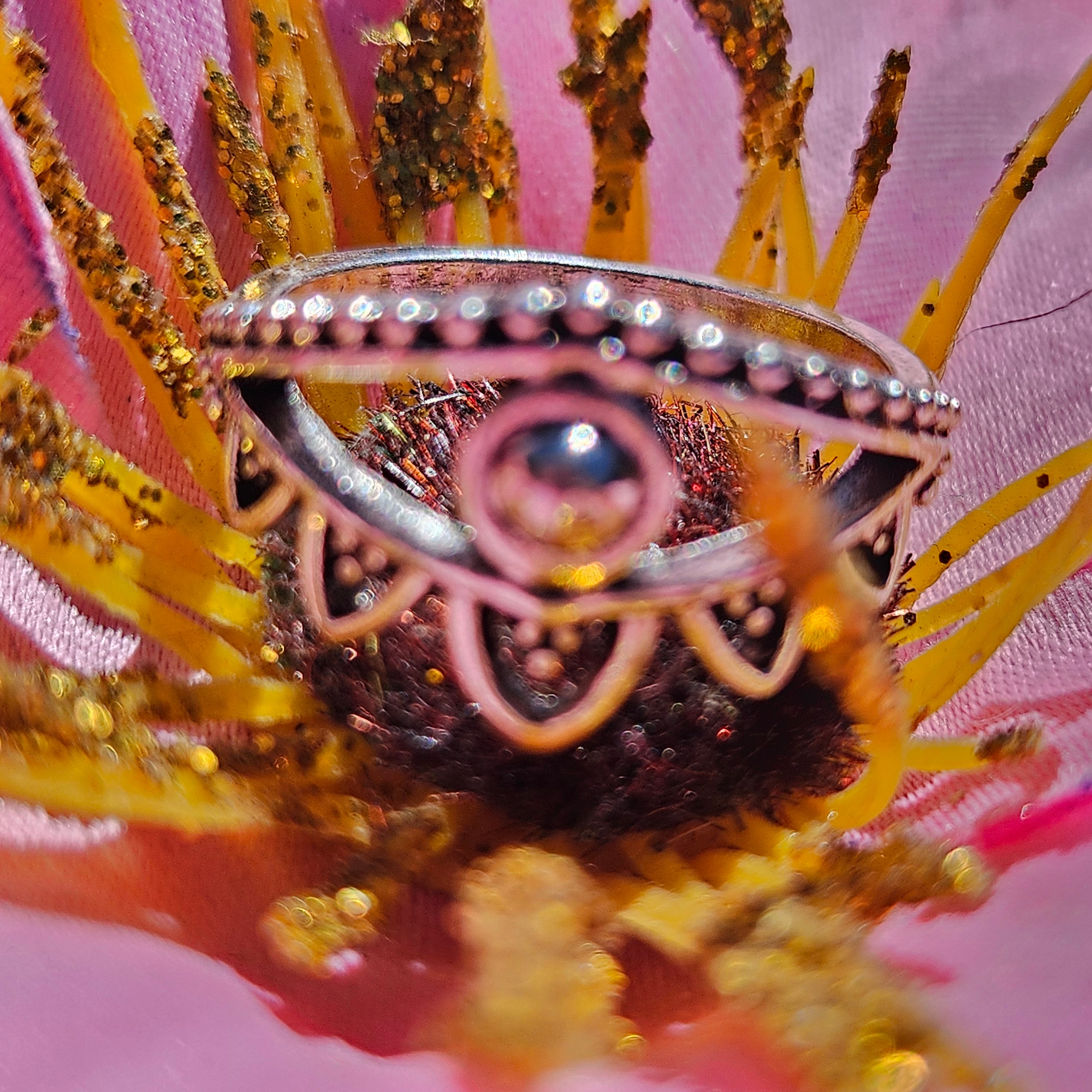 All Seeing Eye Alloy Plated Silver Plated Alloy Ring Size 7.5