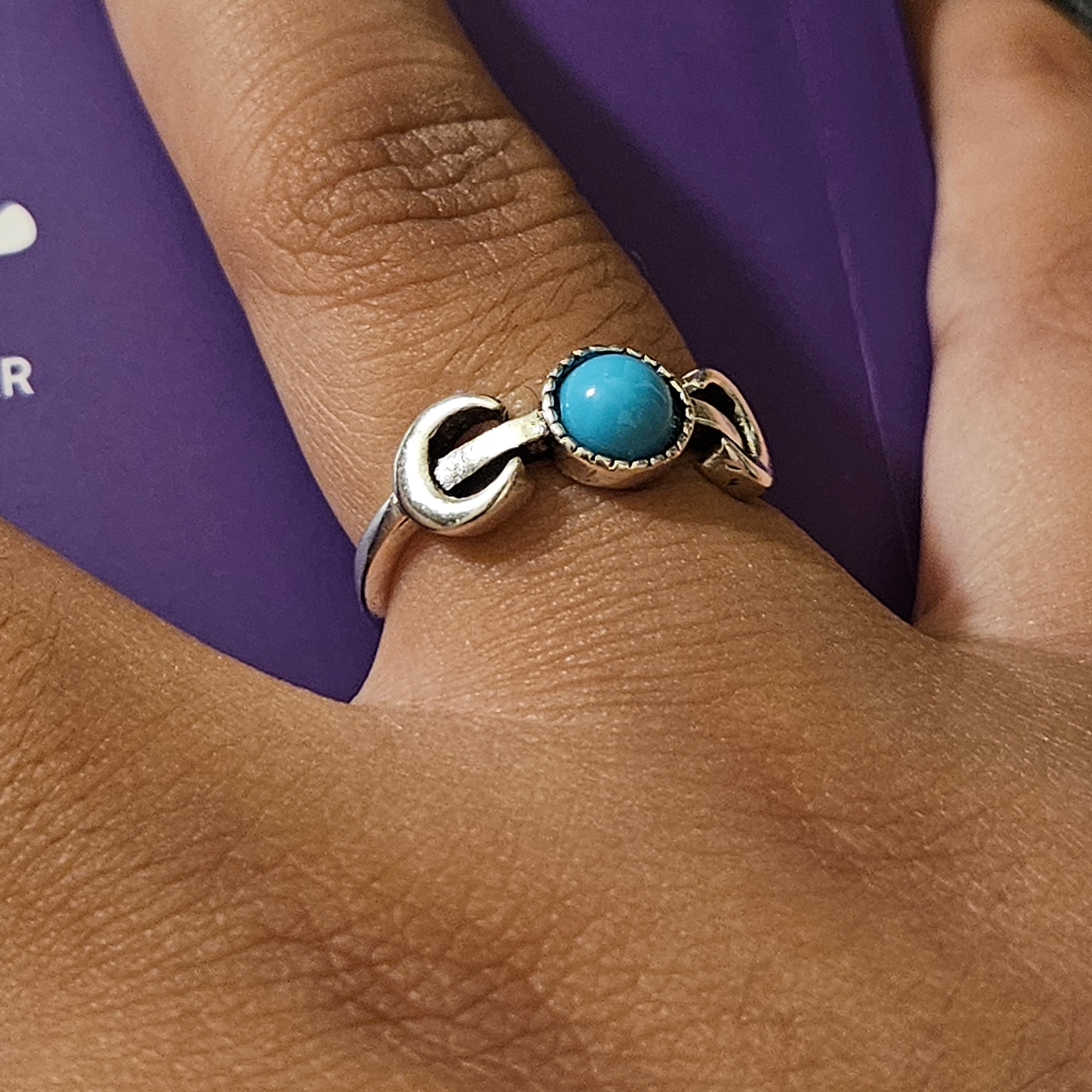 Western Faux Turquoise Ring Size 7.5