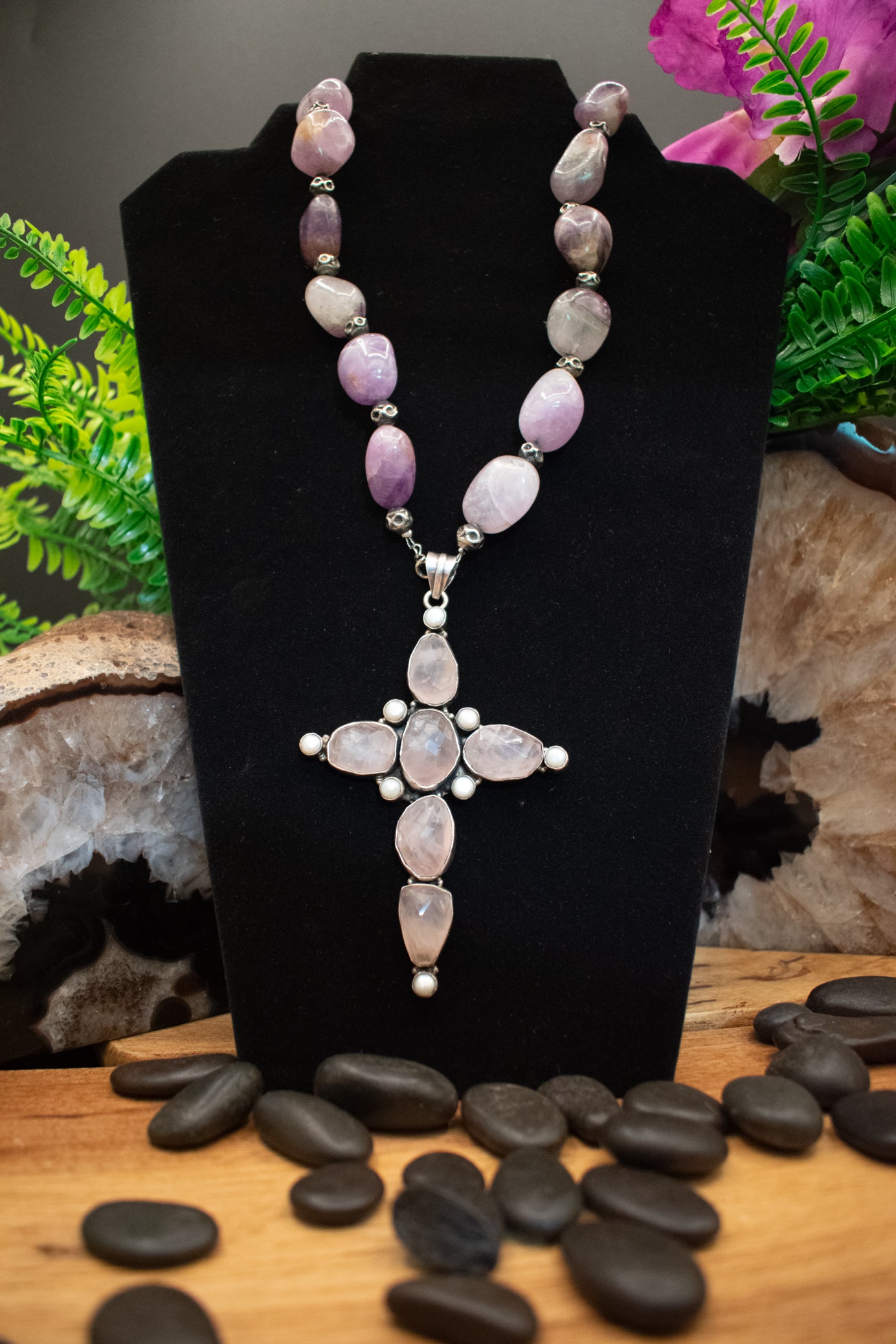 Amethyst Cross Necklace