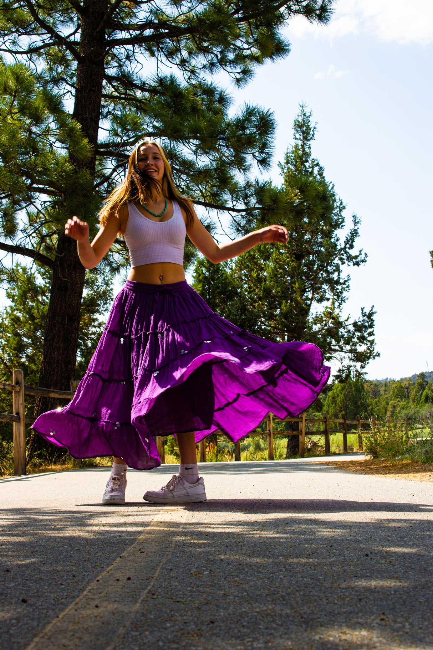 Westside Designs Layered Purple Gypsy Maxi Skirt