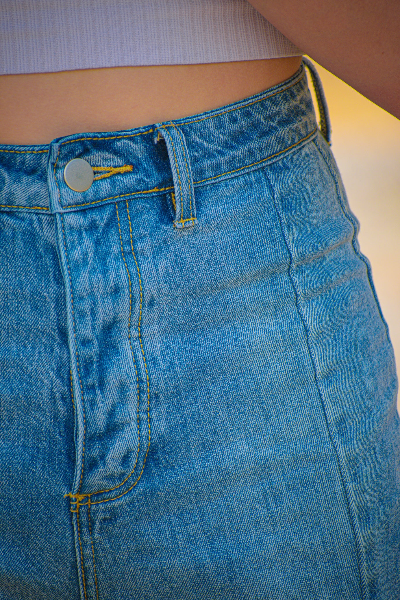 Easel Patchwork Bell Bottom Jeans - Size S