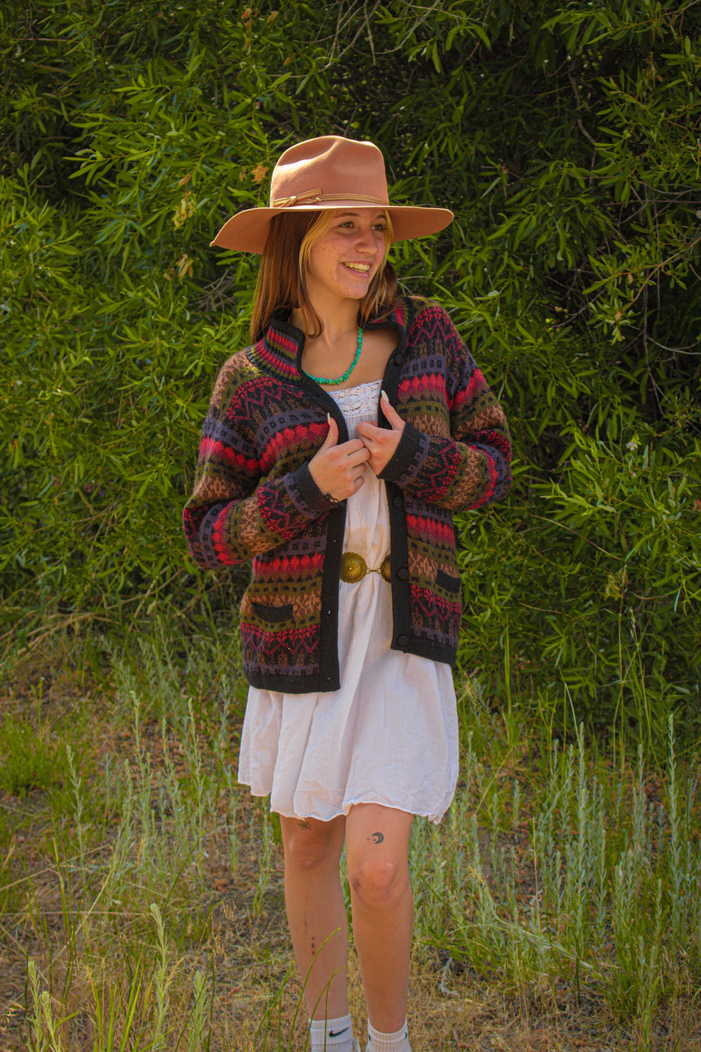 Natur Alpaca Made in Peru Multi - colored Button - Up Cardigan